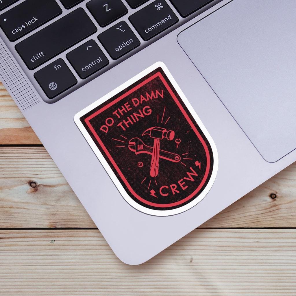  Do The Damn Thing Crew Sticker - Red、mySite、elrpsem3k