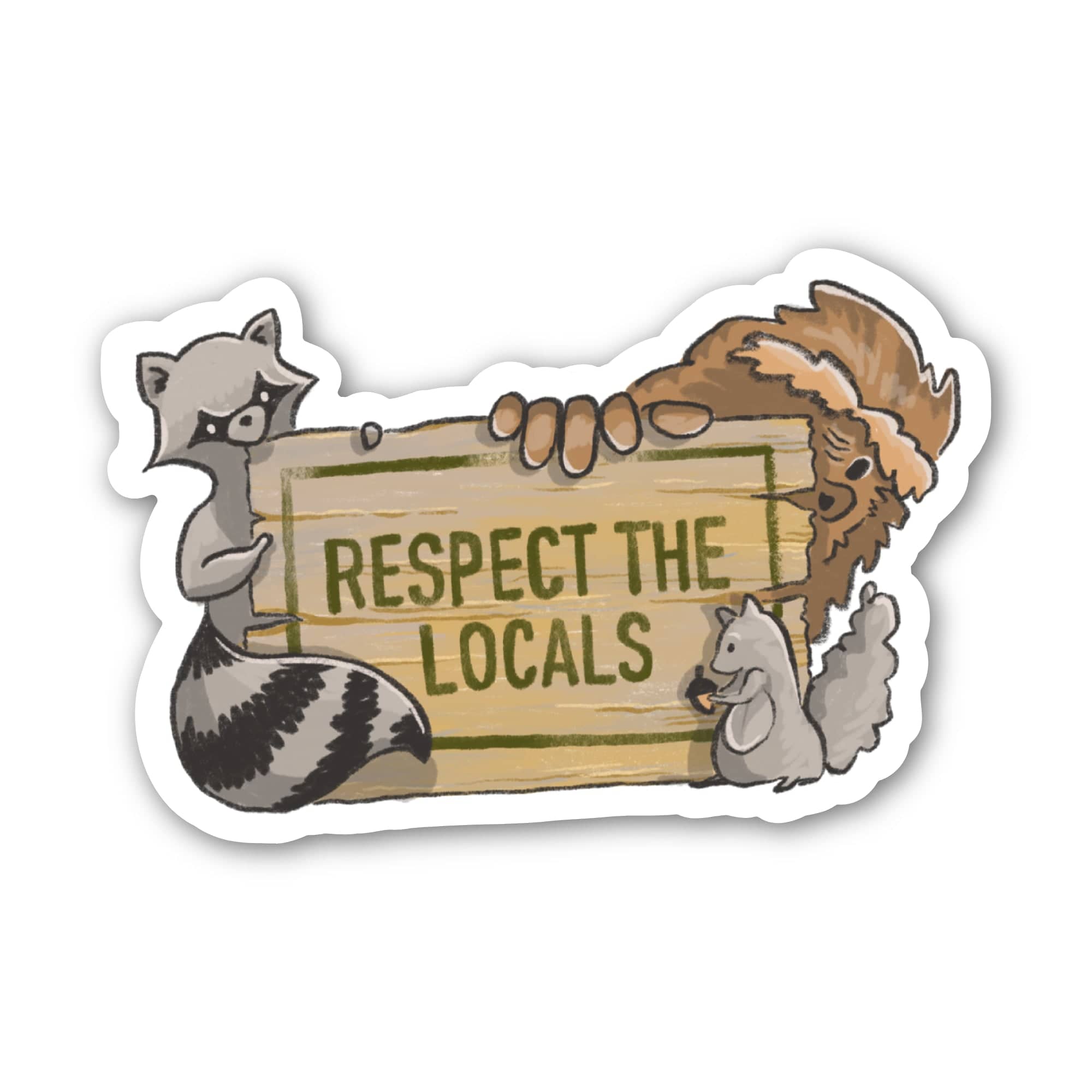  Respect The Locals Wildlife Sticker、mySite、ghnorth