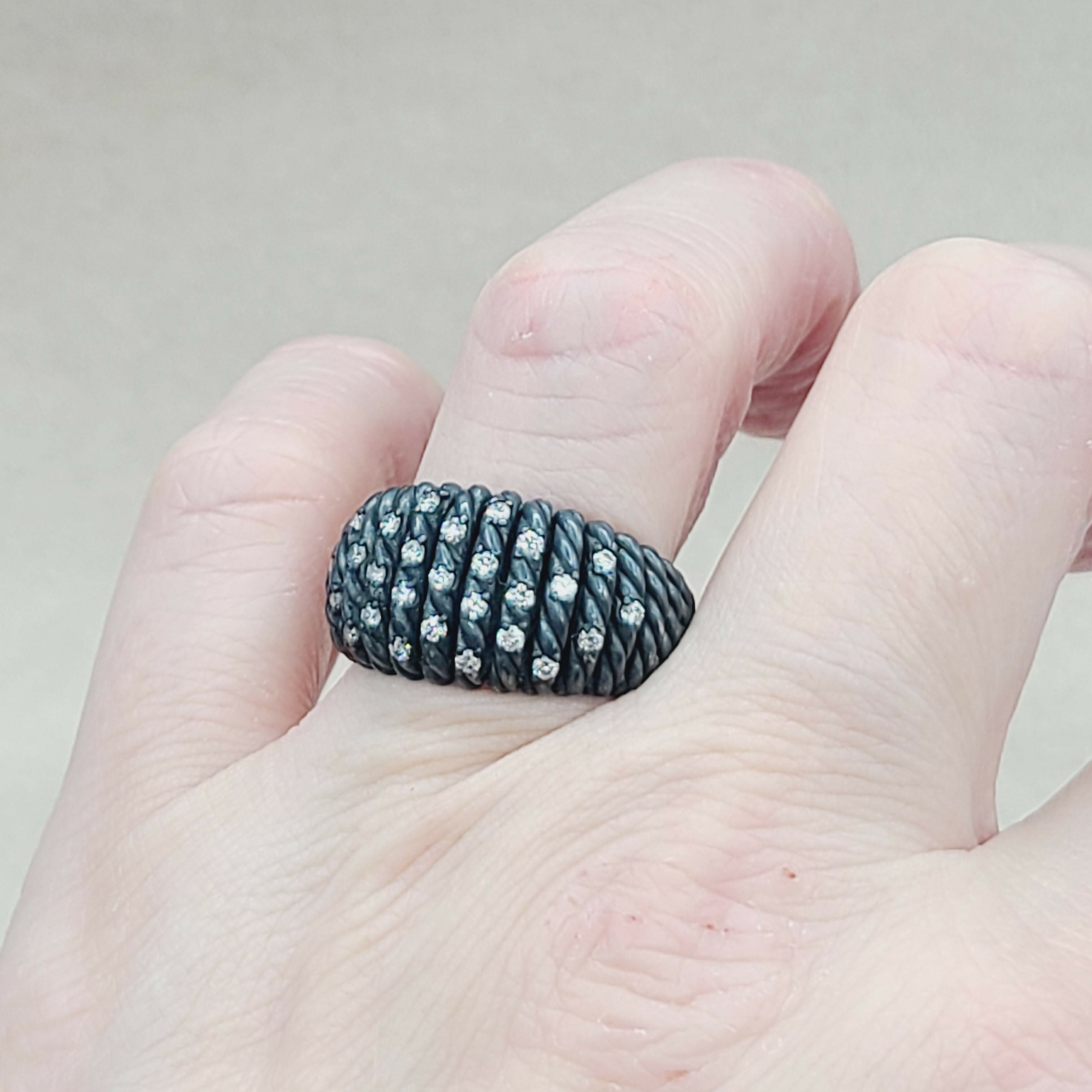 David Yurman Tempo Ring Black Rhodium & Diamonds、mySite、hinf8tx79
