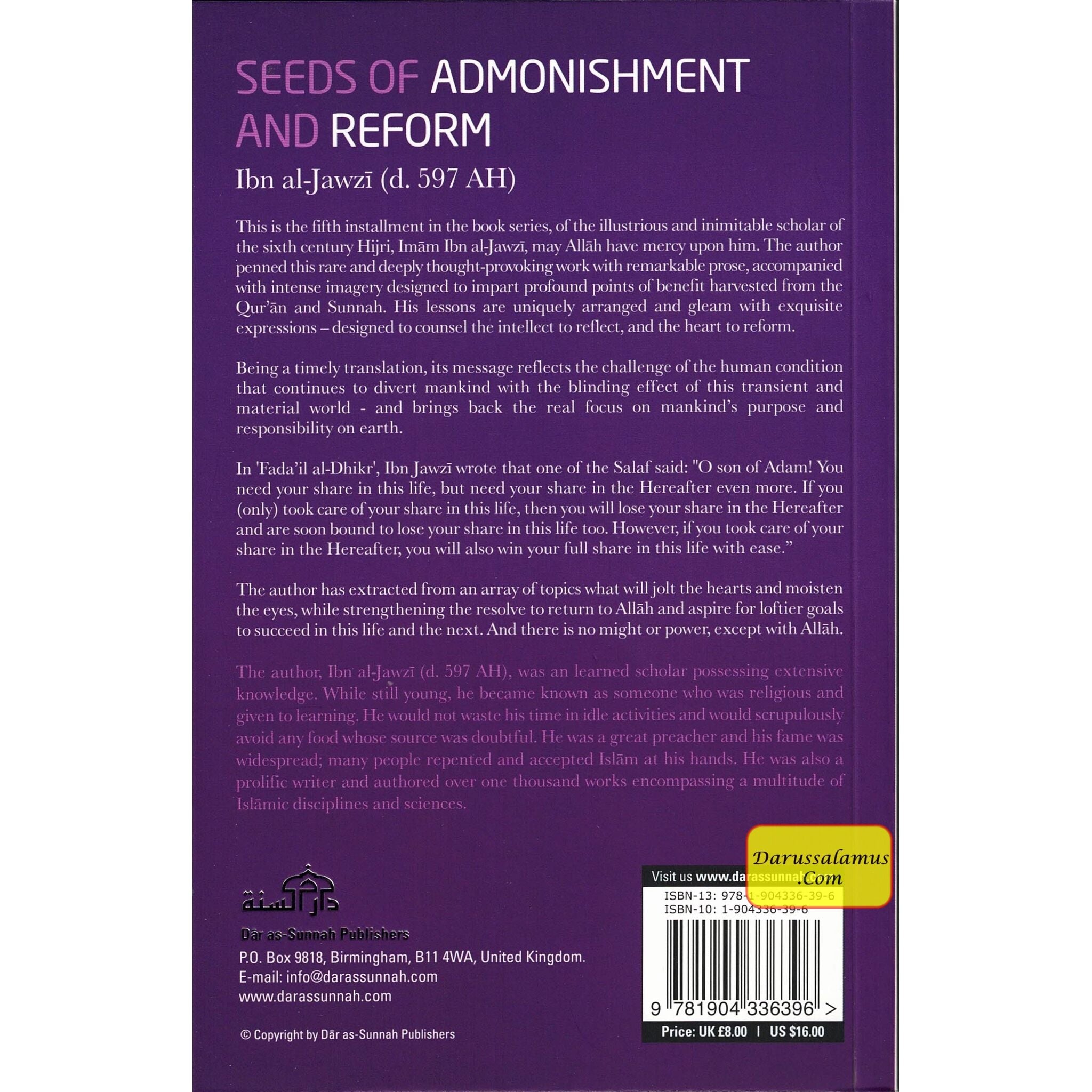 Seeds of Admonishment And Reform By Imam Ibn al-Jawzi、mySite、topwebapps