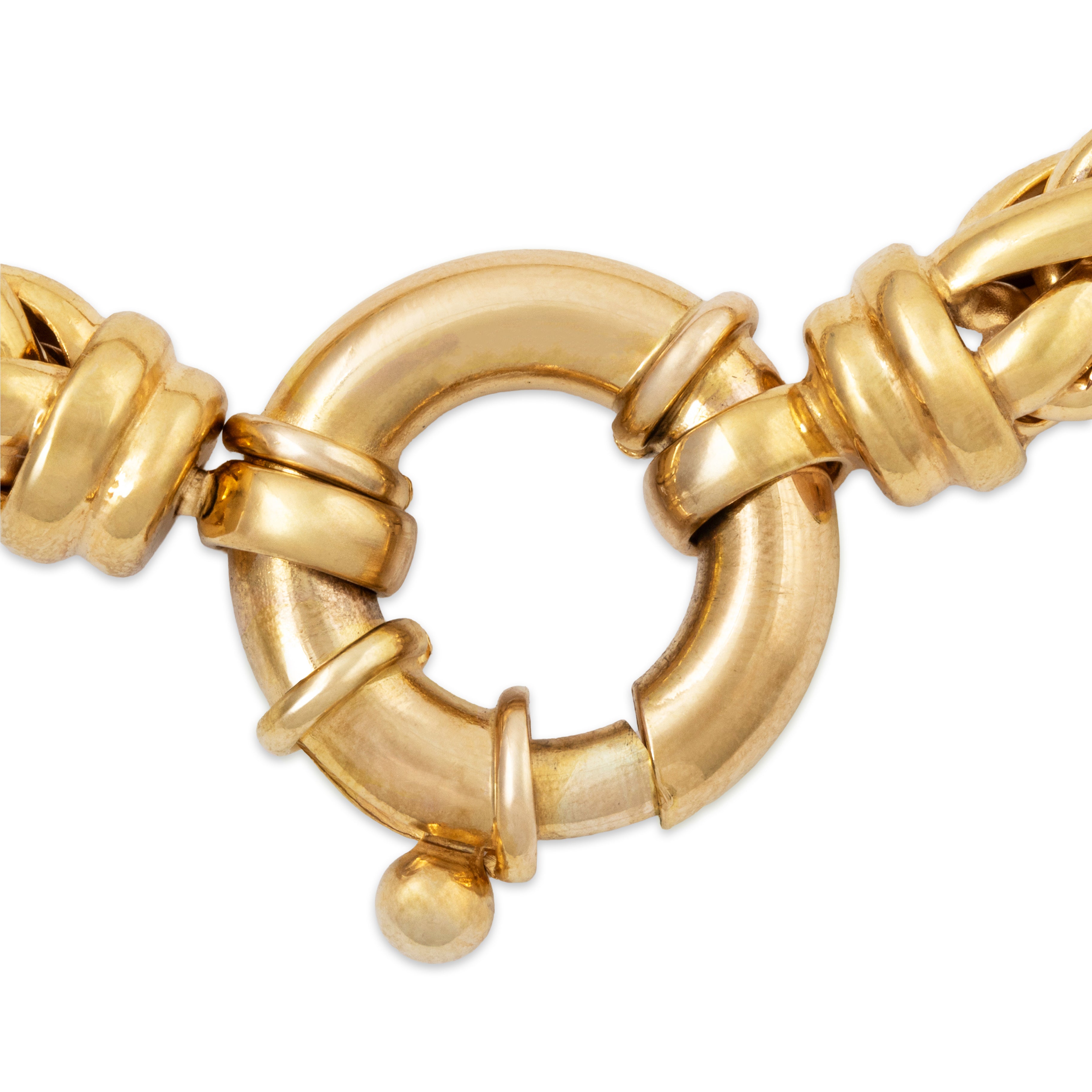 Vintage Italian 14k Yellow Gold Oversize Woven Chain Link Necklace 20、mySite、hinf8tx79