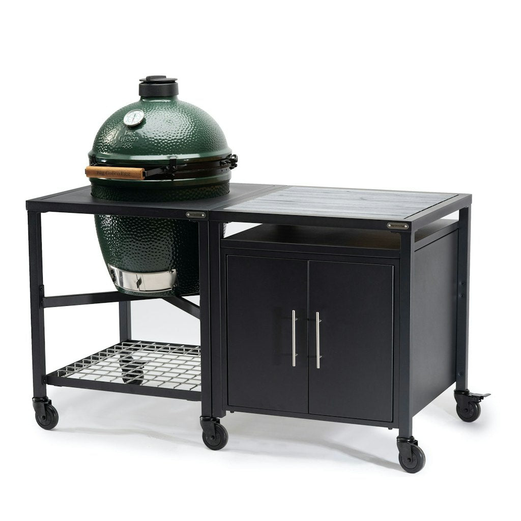 Big Green Egg Modular Nest + Expansion Cabinet + Distressed Acacia Shelf、mySite、noshort