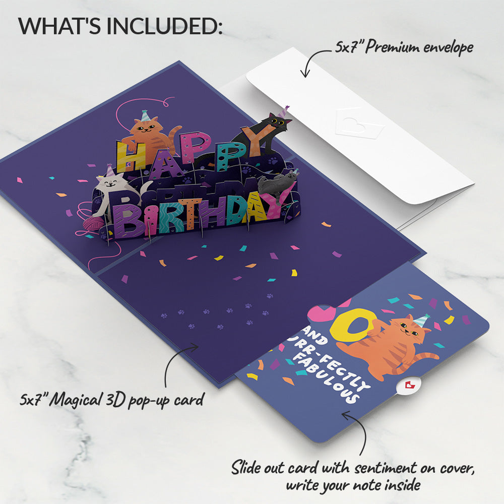 Happy 30th Birthday Cats Pop-Up Card and Sentiment Set、mySite、solidvoid