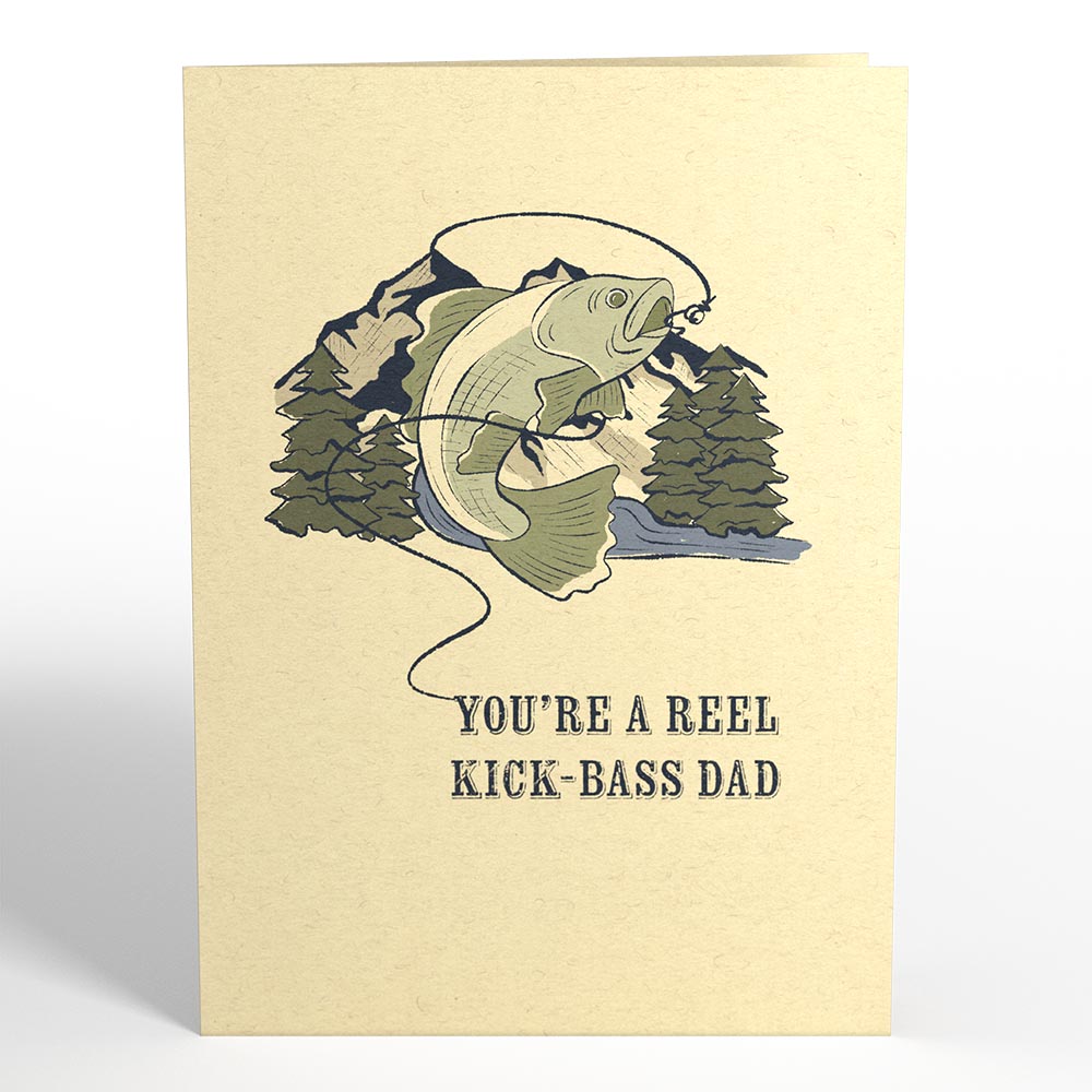 Reel Kick-Bass Dad Father's Day Pop-Up Card、mySite、solidvoid