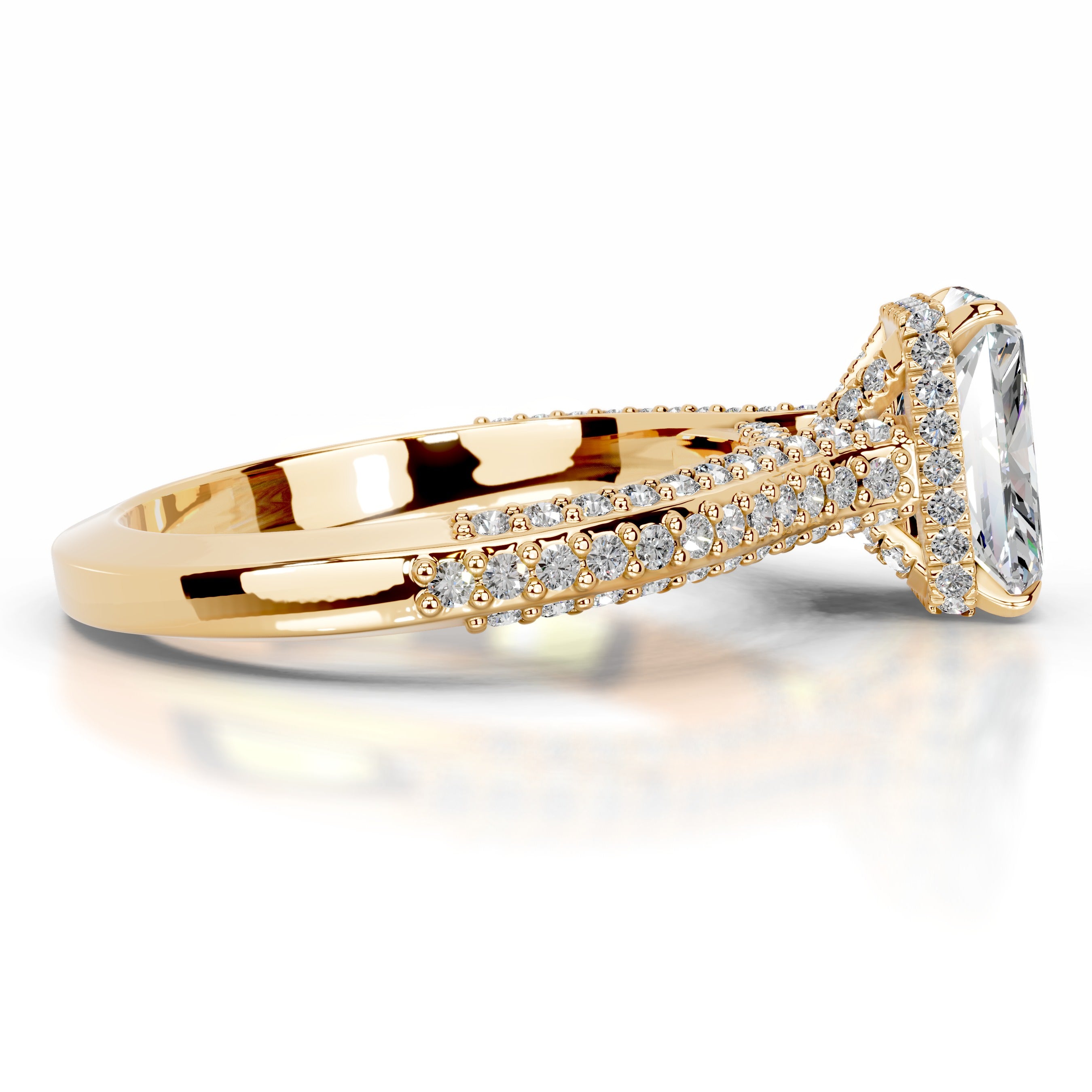Joana Moissanite & Diamond Ring - 18K Yellow Gold、mySite、hinf8tx79
