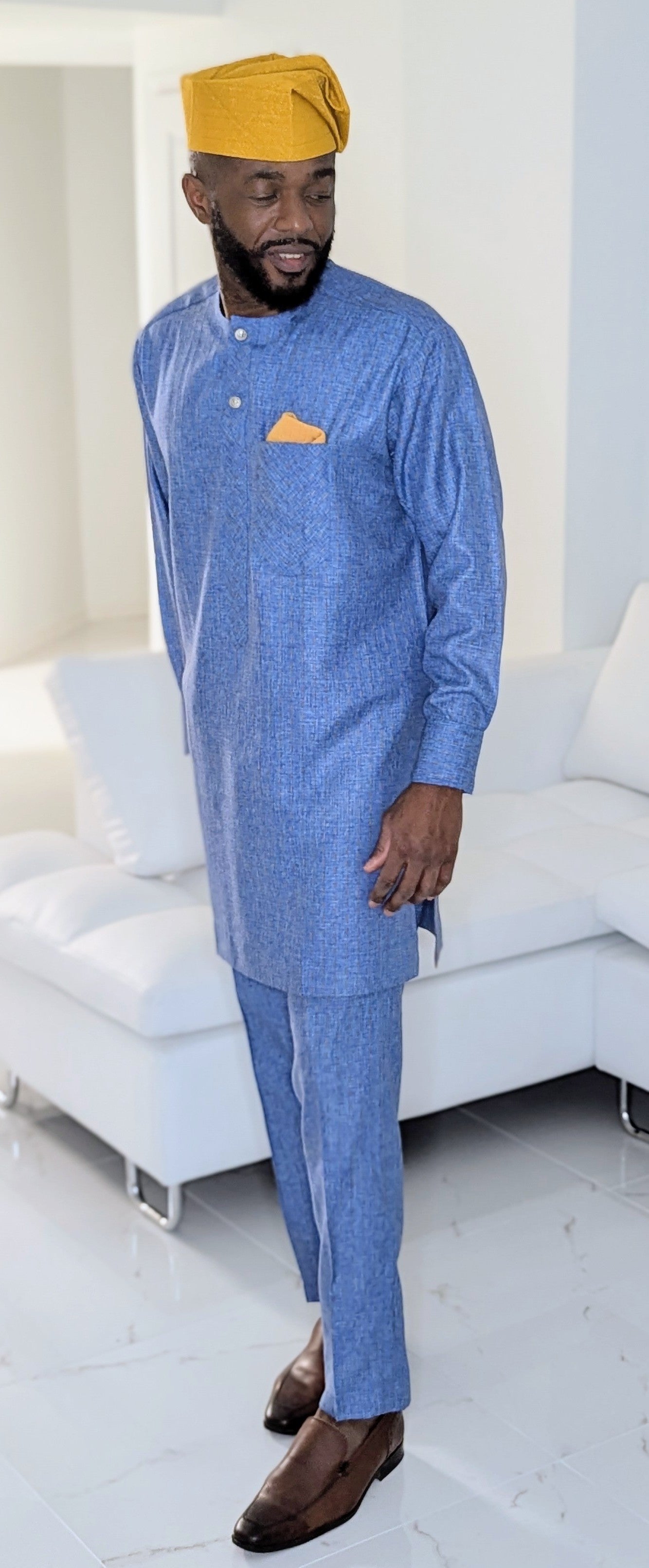 Dupsie's Kaduna Royalty African Senator Dashiki Suit DPASBG25、mySite、solidvoid