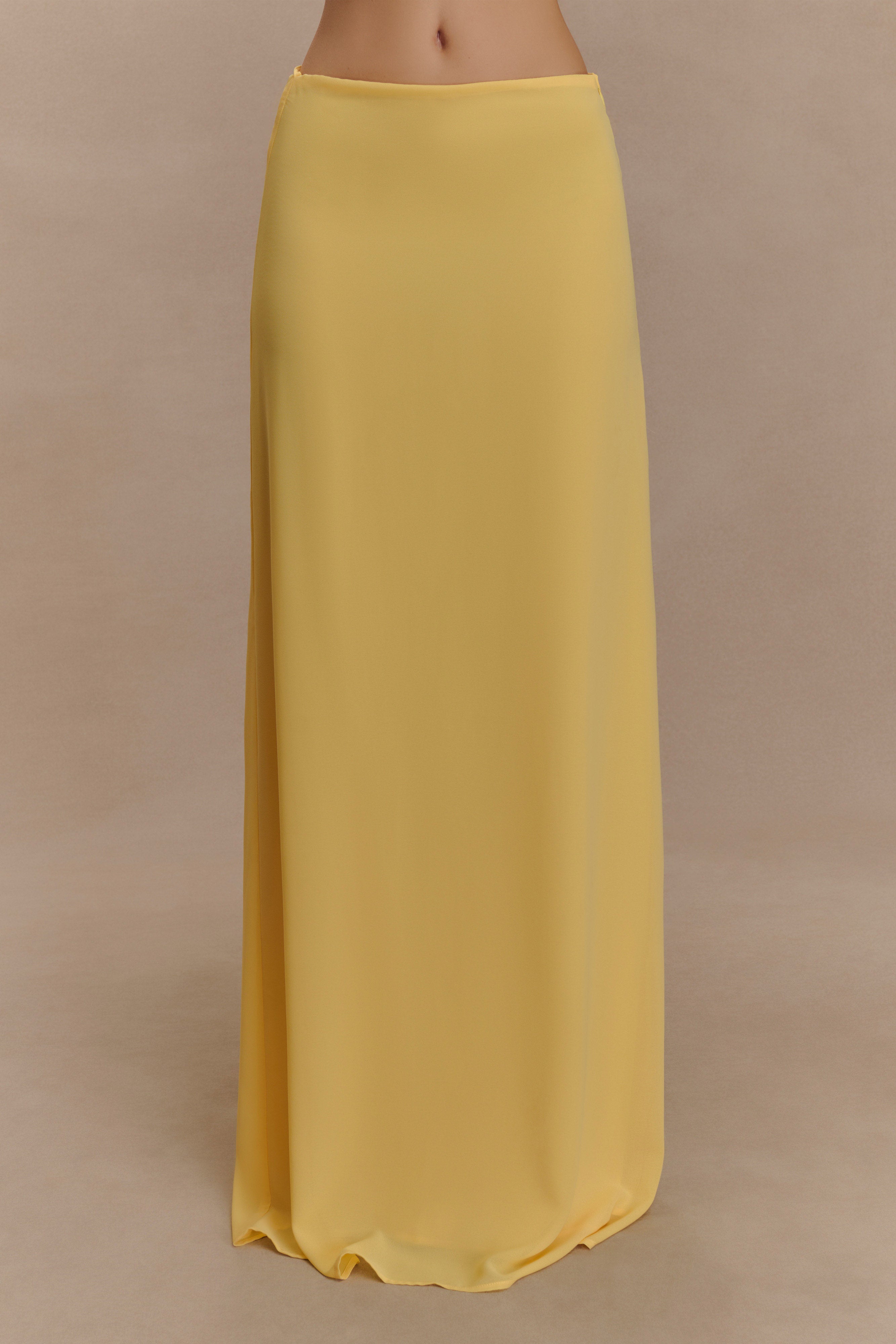 Katalina Chiffon Maxi Skirt - Butterscotch、mySite、solidvoid