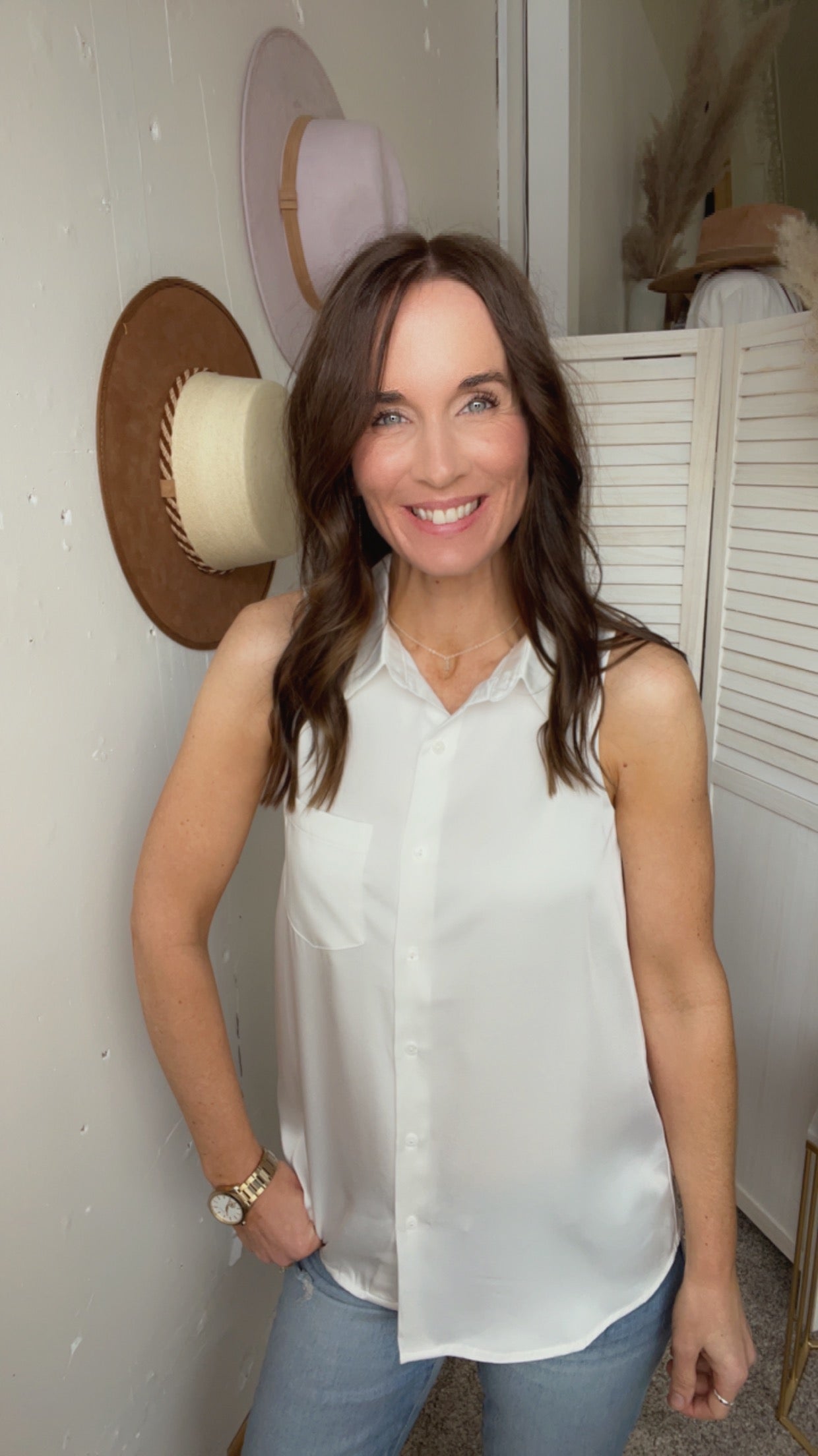 Shelly's White Tank Top、mySite、garagedoors4me