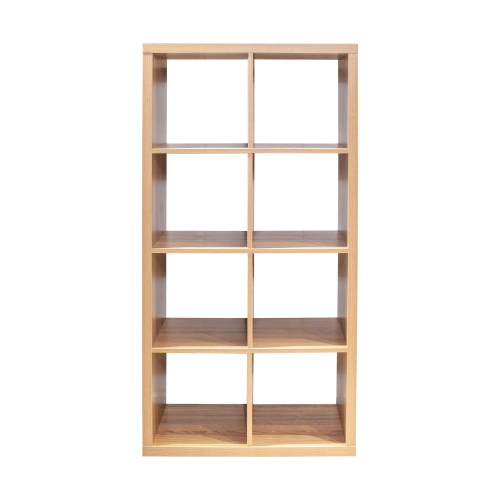 Smart Cube 8-Cube Organizer Storage with Opened Back Shelves,2 X 4 Cube Bookcase Book Shleves for Home, Office ,Walnut Color、、casual