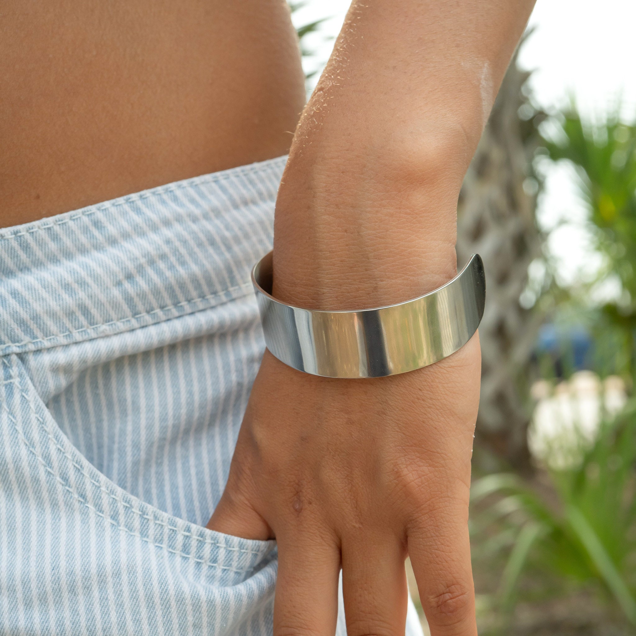 Stainless Steel Rounded Blank Cuff Bracelet / SBB0001、mySite、dreamappss