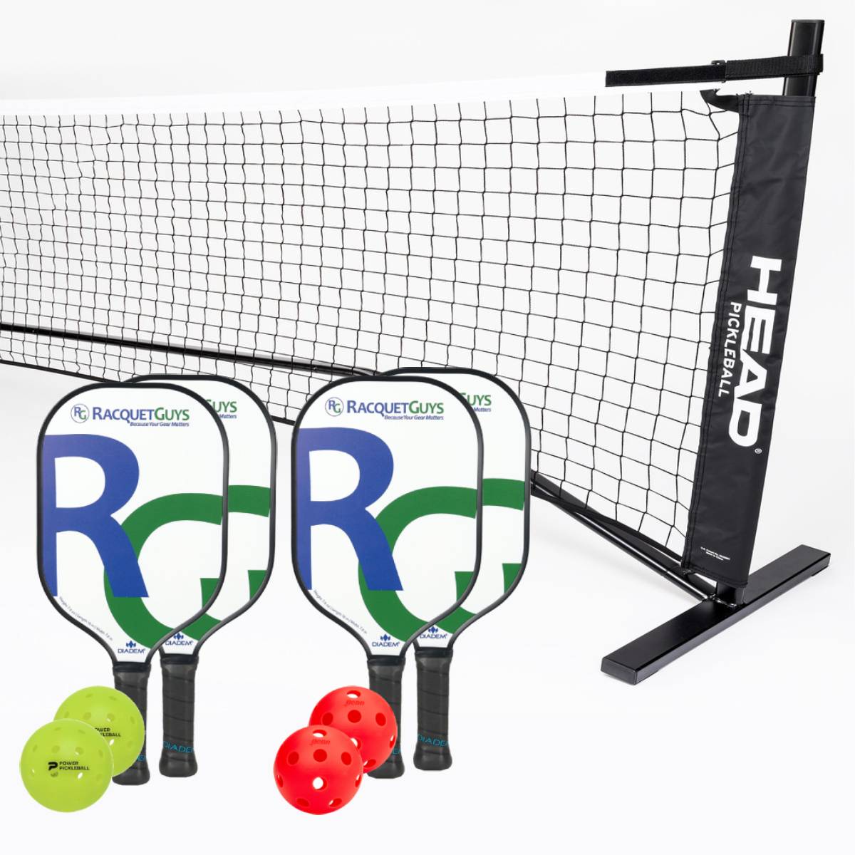 Diadem Riptide RG 4 Paddle + Net Pickleball Bundle