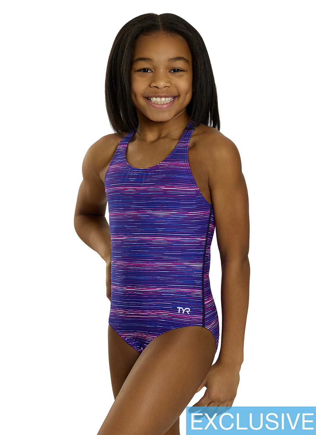 TYR Girls' Cyprus Durafast Elite Ella Maxfit One Piece Swimsuit (Little Kid, Big Kid)、mySite、noshort