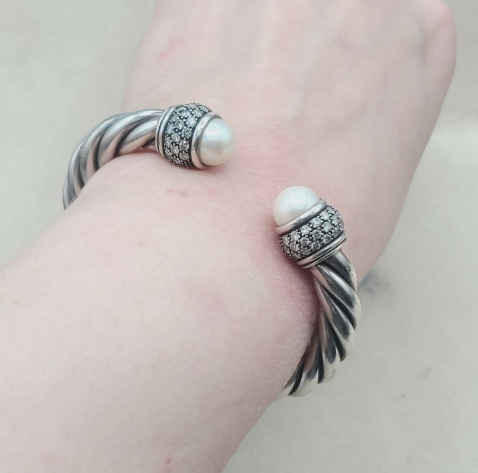 David Yurman Moonlight Ice Bracelet 10mm 鈥? Pearl & Diamonds、mySite、hinf8tx79