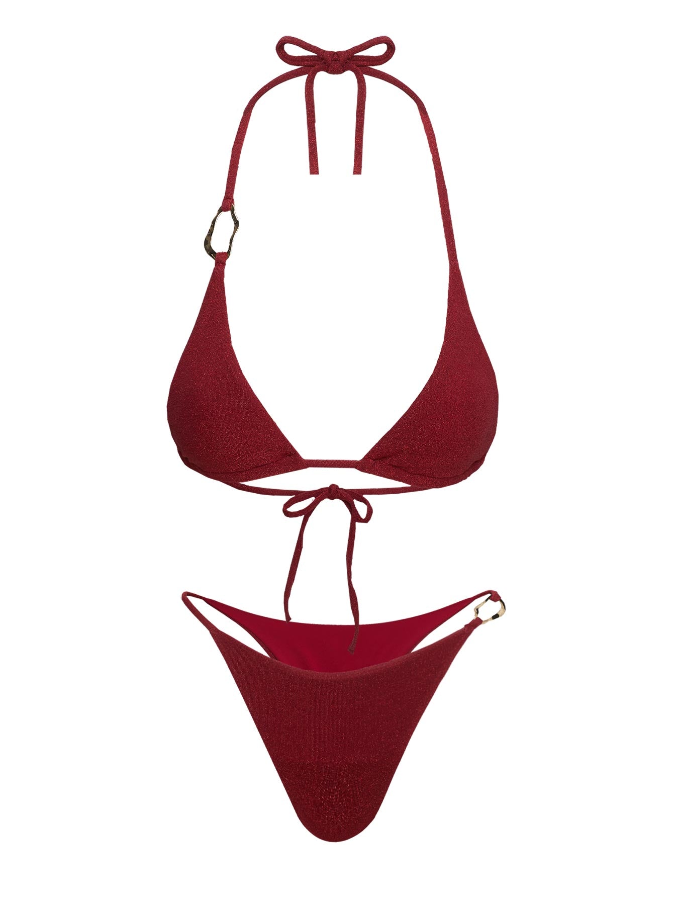Aimi Glitter Triangle Bikini Top Red、mySite、solidvoid