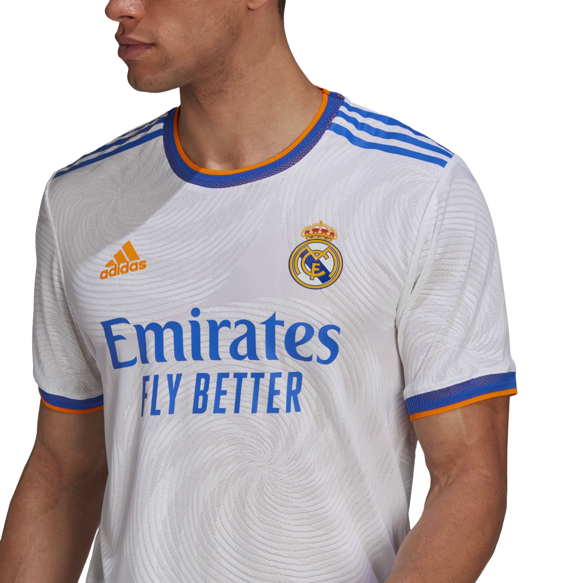 adidas Men's Real Madrid 2021/22 Authentic Home Jersey White/Blue、mySite、noshort