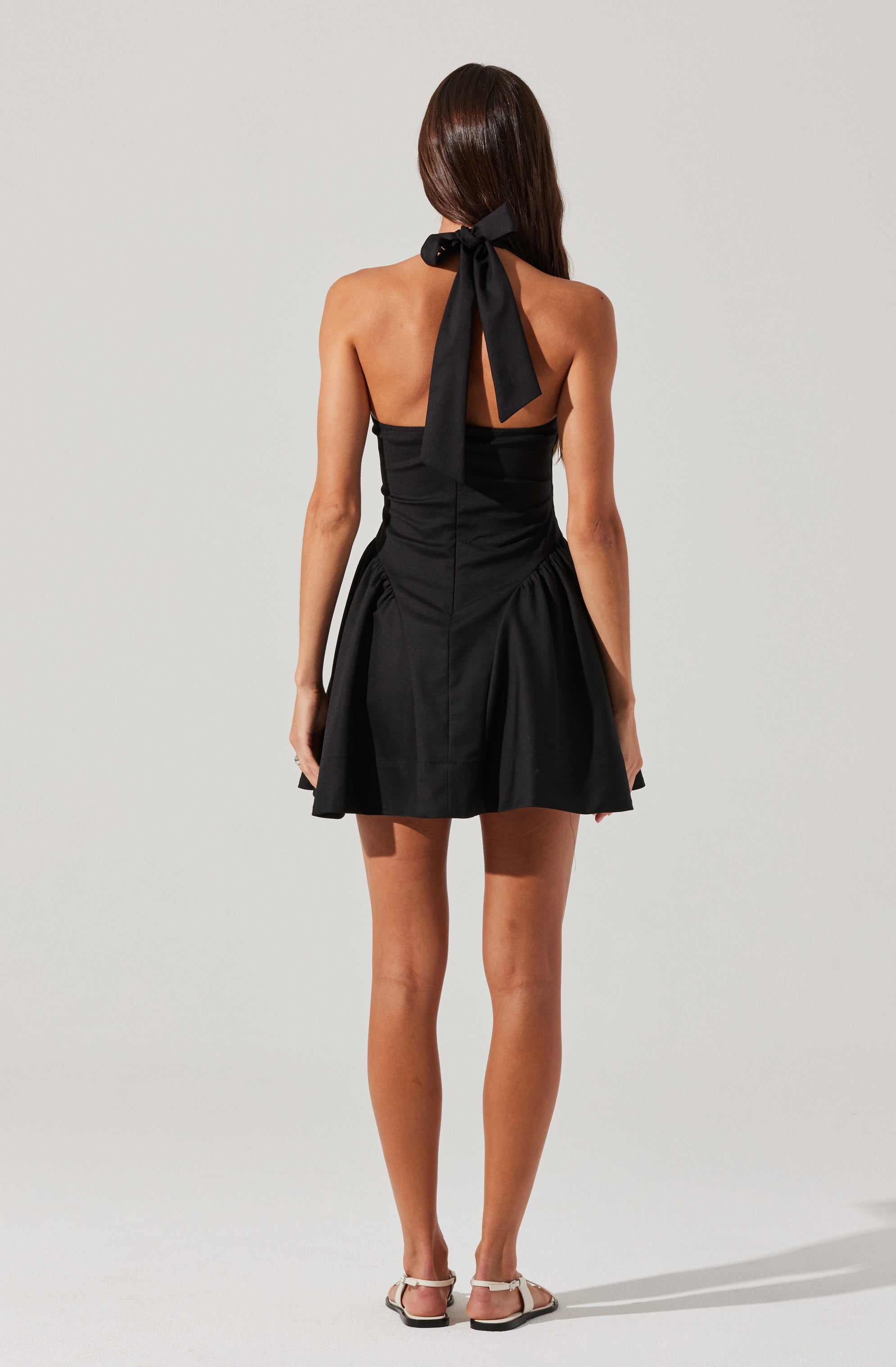 Meana V-Neck Halter Mini Dress、mySite、solidvoid