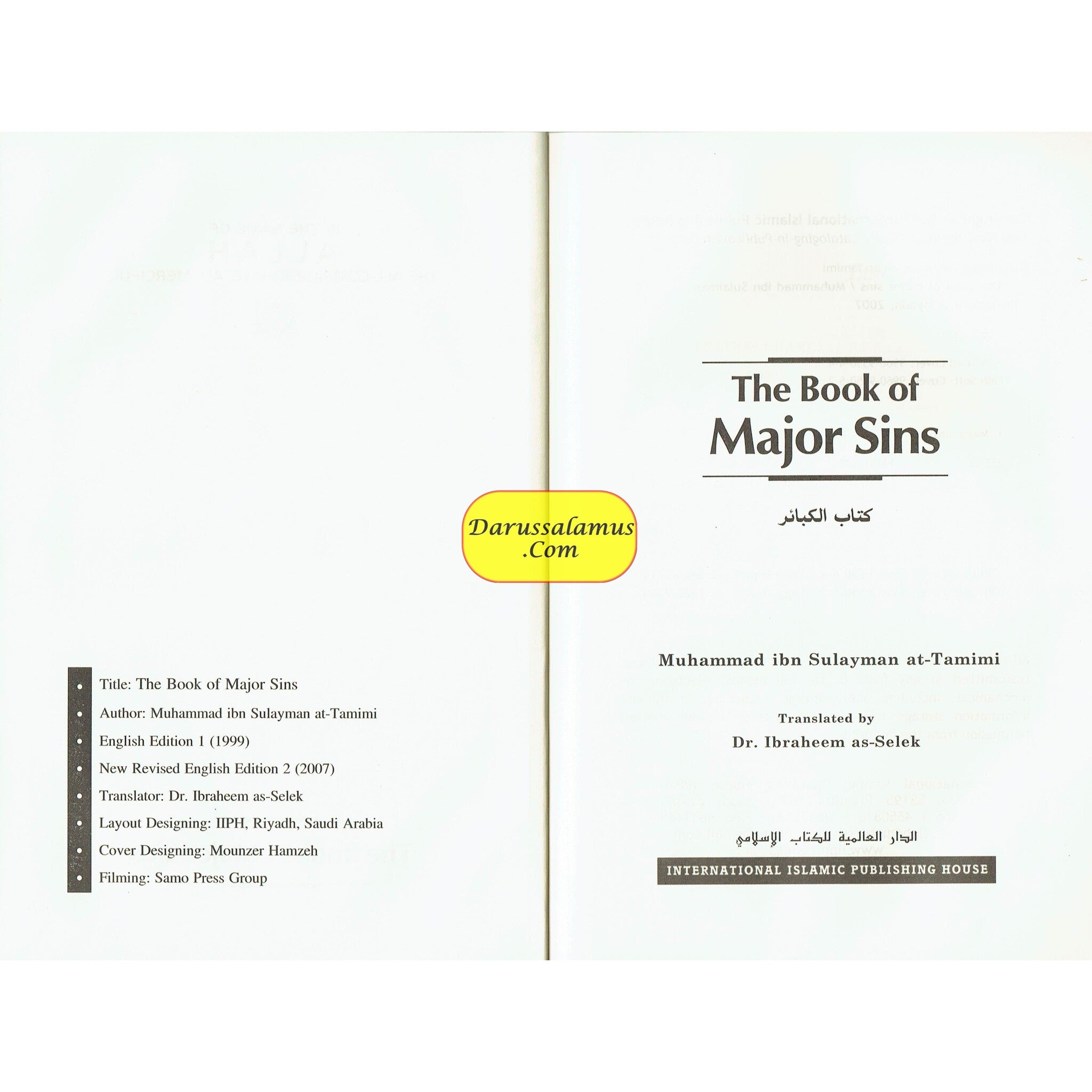 The Book of Major Sins By Imam Muhammad ibn Sulayman at-Tamimi、mySite、topwebapps