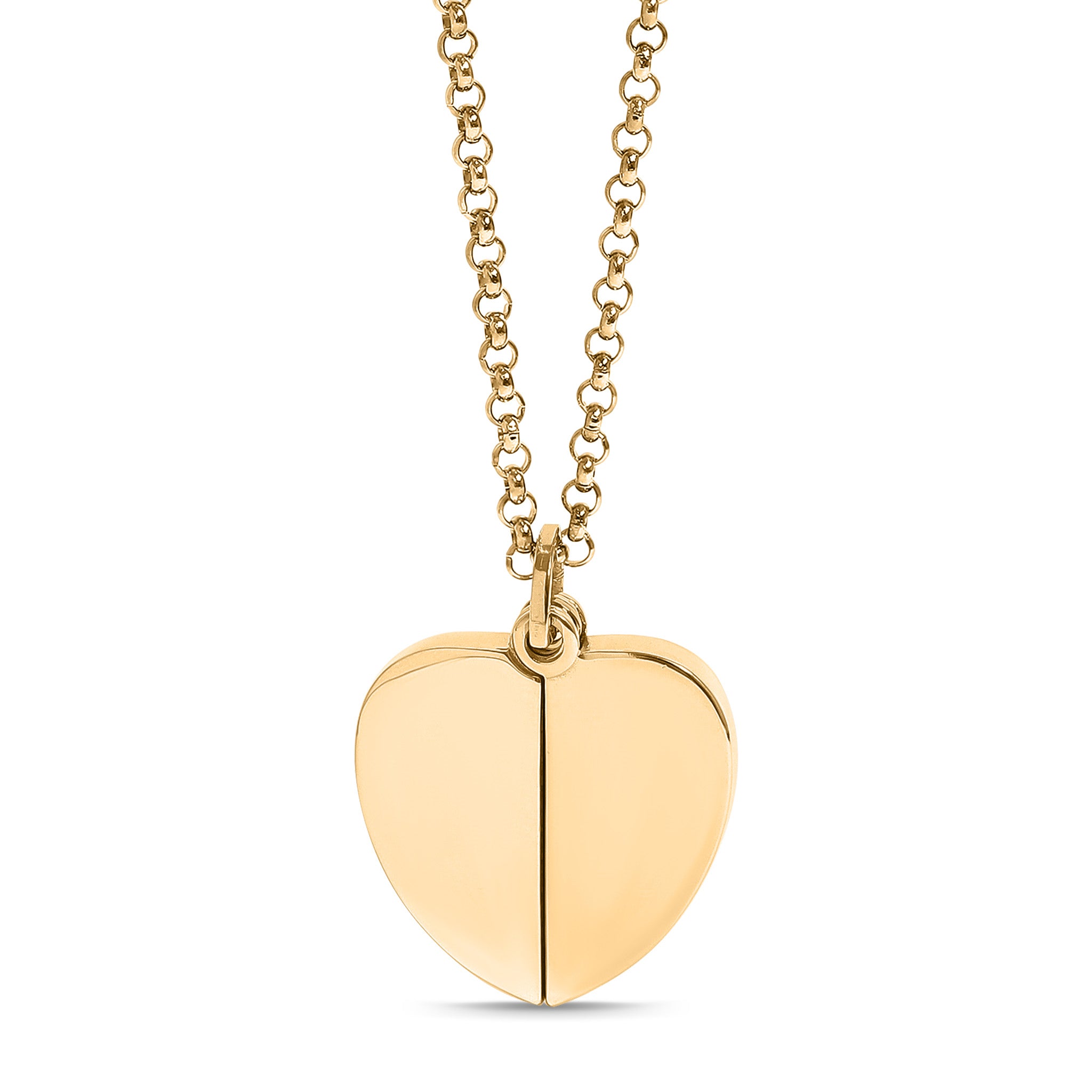 18K Gold PVD Stainless Steel Blank Heart Hidden Message Necklace / CHN9971、mySite、dreamappss