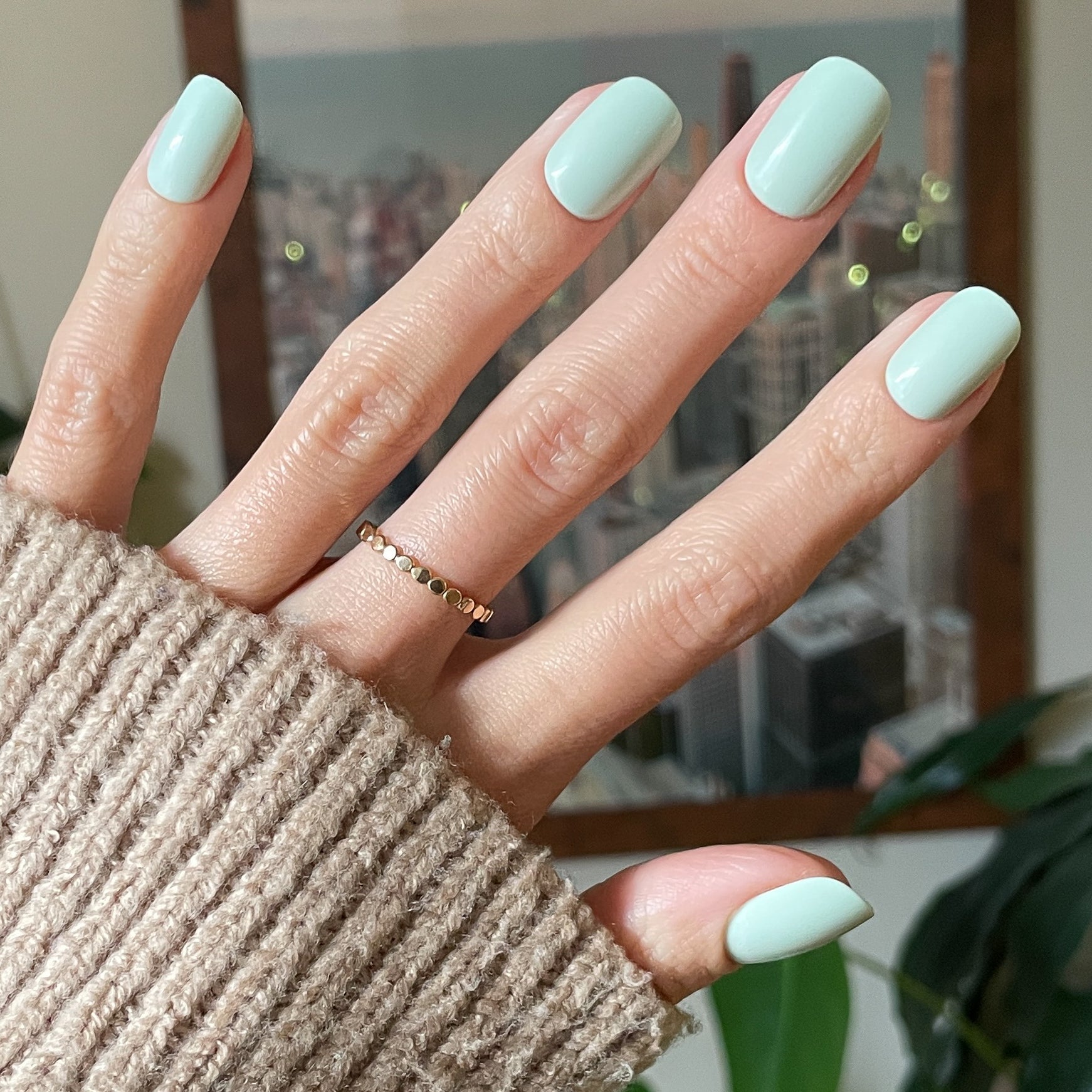 Seafoam | Short | Squoval - Tab Press-On、mySite、solidvoid