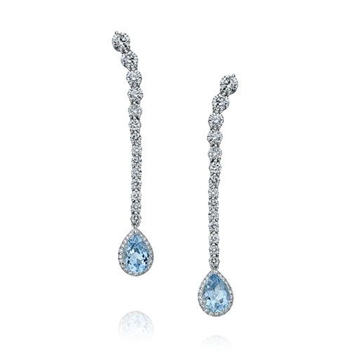 Gumuchian Cascade Riviera Platinum Diamond Aquamarine Pear Drop Earrings、mySite、hinf8tx79