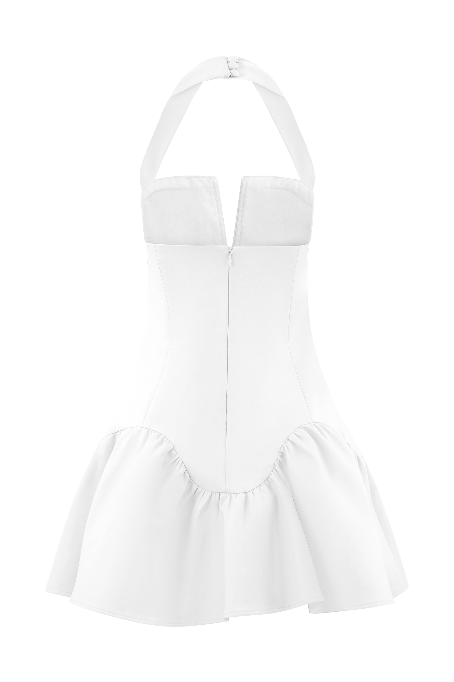 Calipso Halter Mini Dress - White、mySite、solidvoid