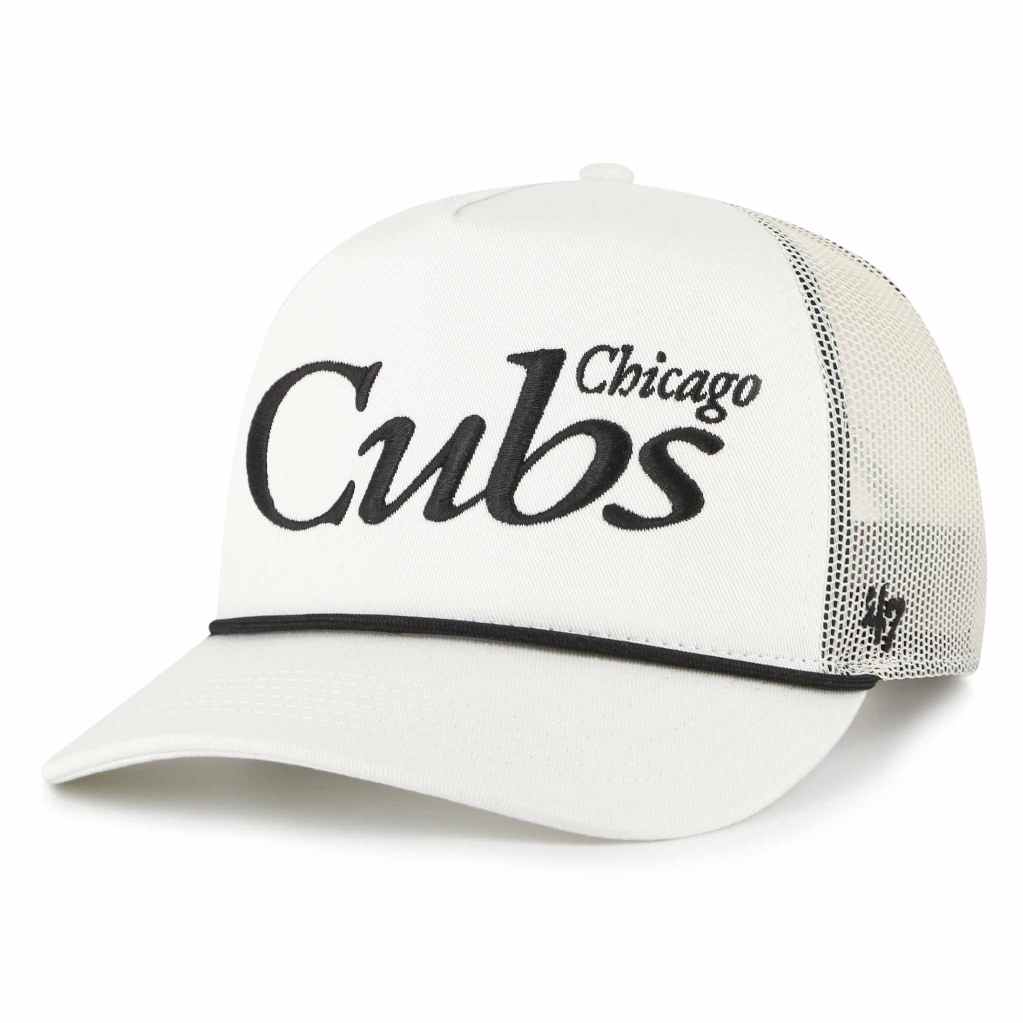 Chicago Cubs 47 Brand Foundation Script Rope Hitch White Snapback Adjustable Cap、mySite、vikingsvslions
