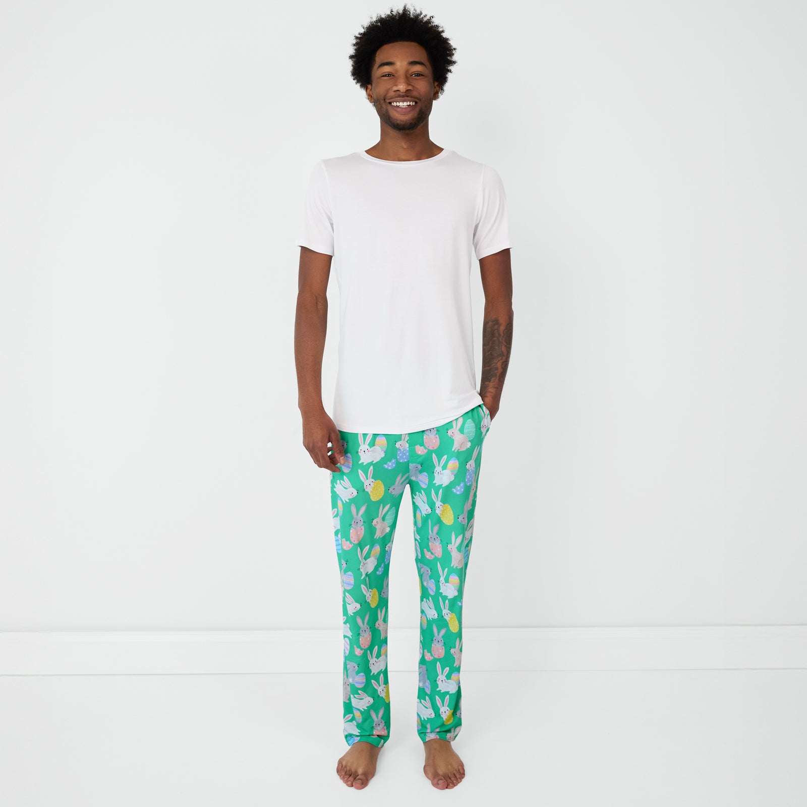 Green Hoppy Days Men's Pajama Pants、mySite、g9winljtr