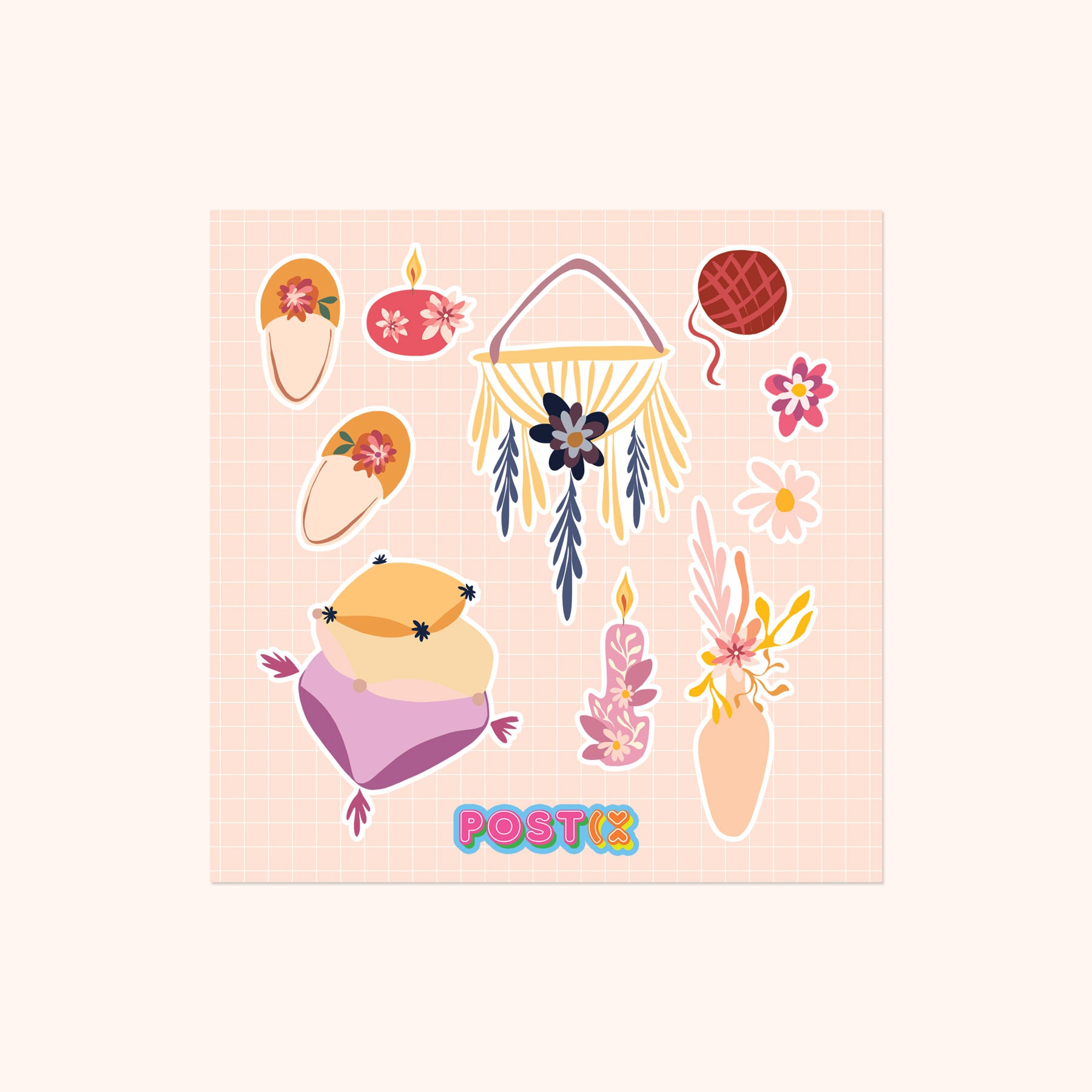  Spring Comforts Square Sticker Sheet、mySite、ghnorth