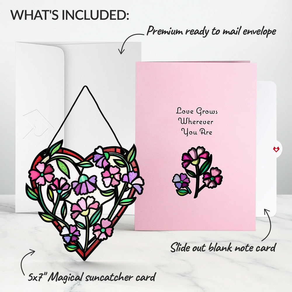 Love Grows Heart Suncatcher Card、mySite、solidvoid