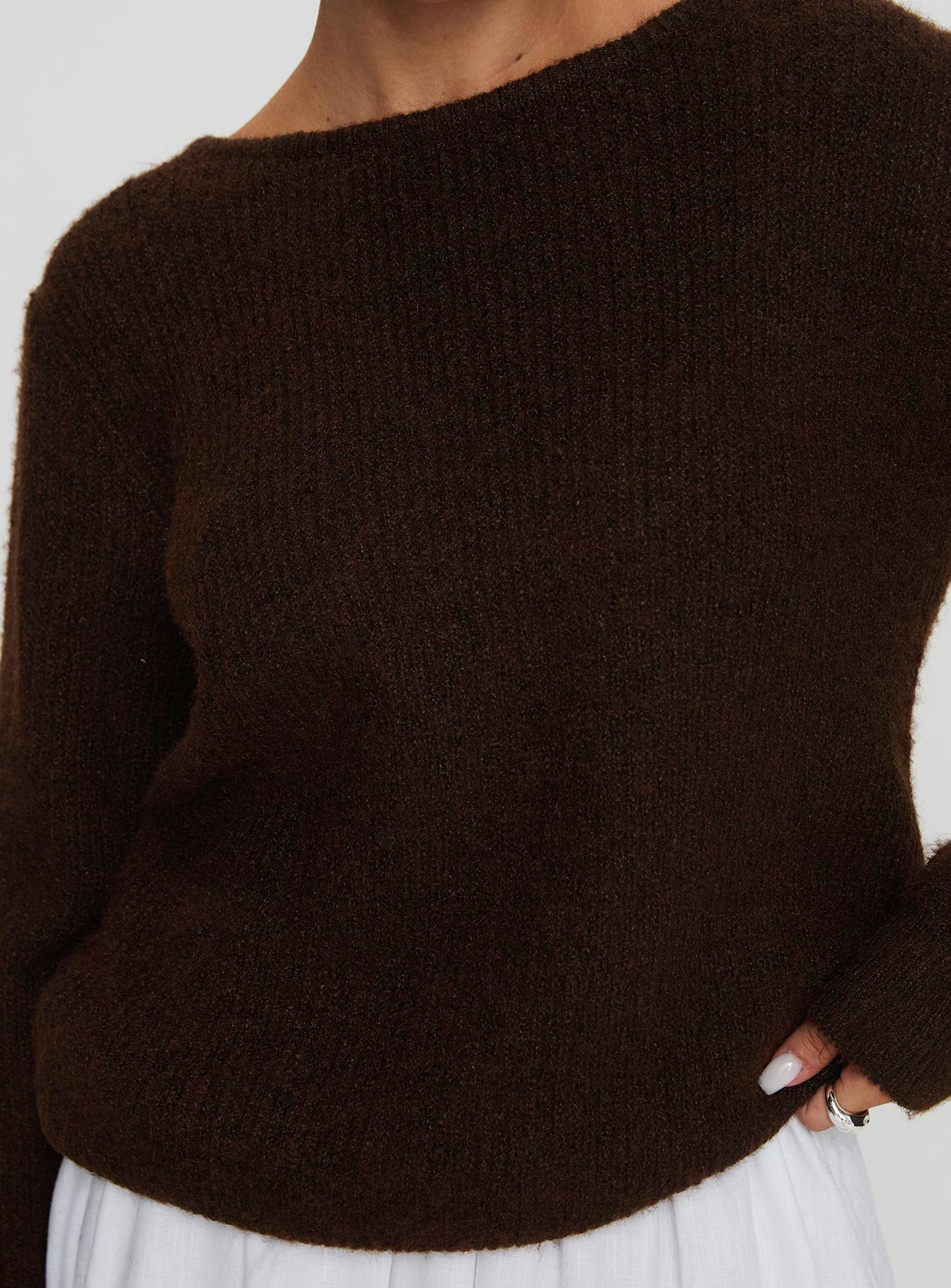 Abrams Rib Knit Crew Sweater Chocolate Marle、mySite、solidvoid