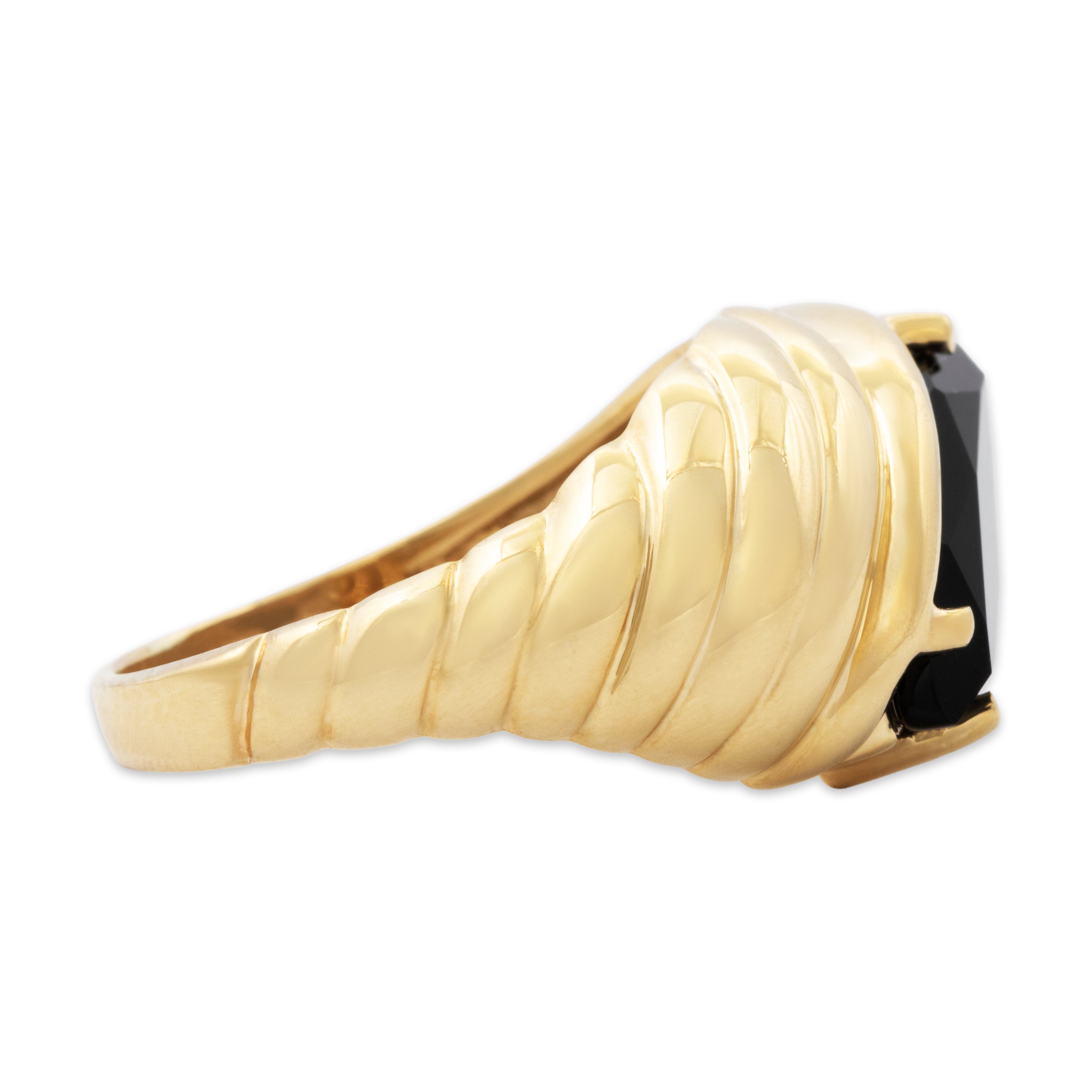 Vintage 14k Yellow Gold Onyx Bold Marquise Ring 7.75、mySite、hinf8tx79