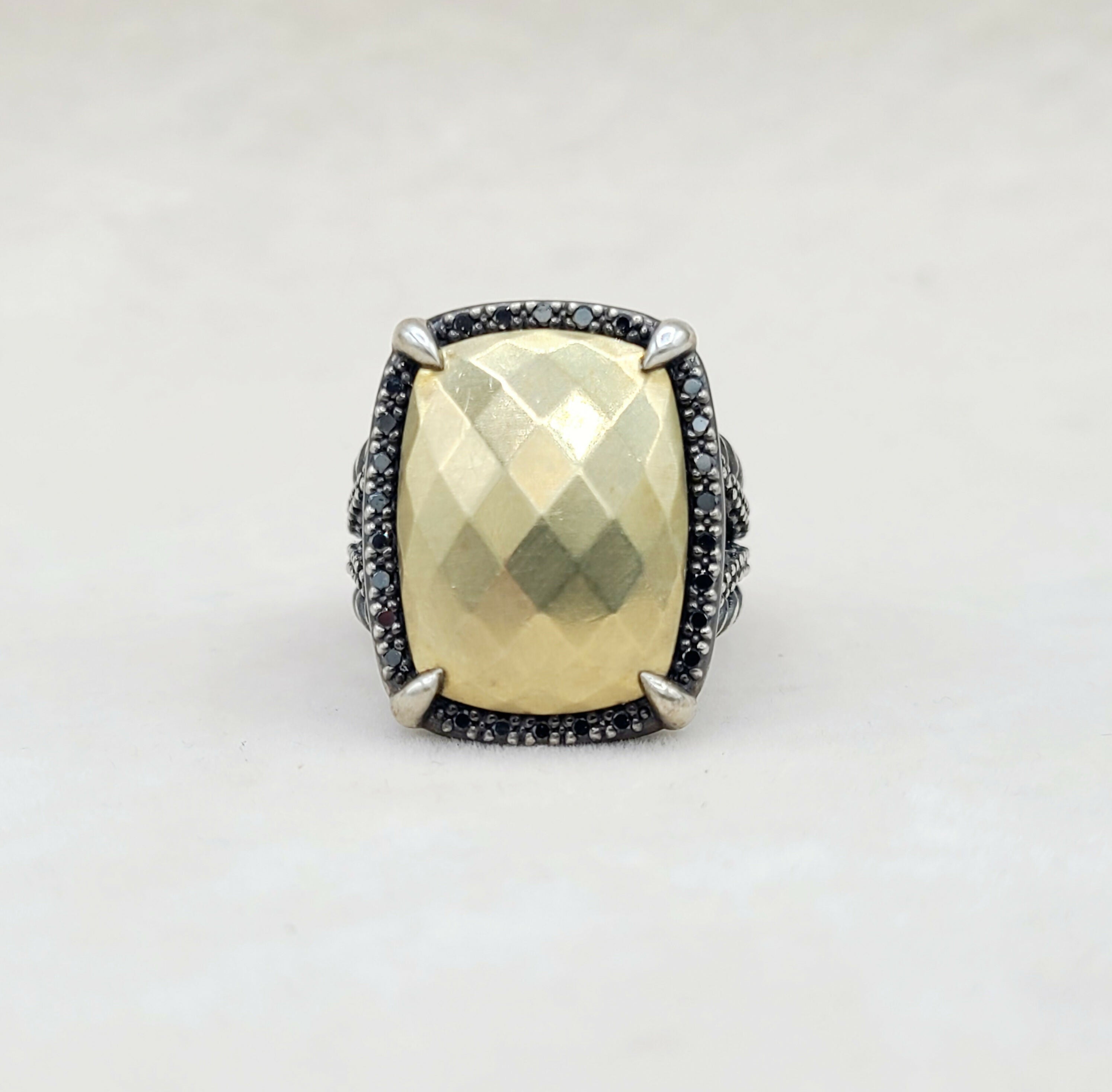 David Yurman Chatelaine Oblong Ring Black Diamonds & Gold、mySite、hinf8tx79