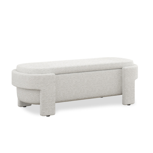 Linen Fabric Upholstered Bench with Large Storage Space for the Living Room, Entryway and Bedroom,Beige,( 51.5''x20.5''x17'' )、、casual