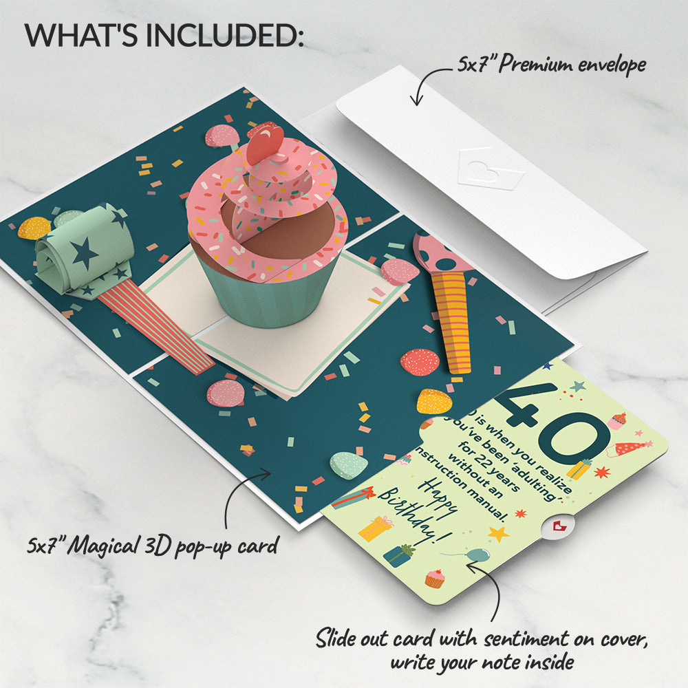 40th Birthday Cupcake Pop-Up Card and Sentiment Set、mySite、solidvoid