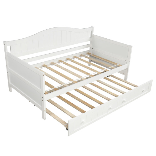 Twin Wooden Daybed with 2 drawers, Sofa Bed for Bedroom Living Room,No Box Spring Needed,White、、casual