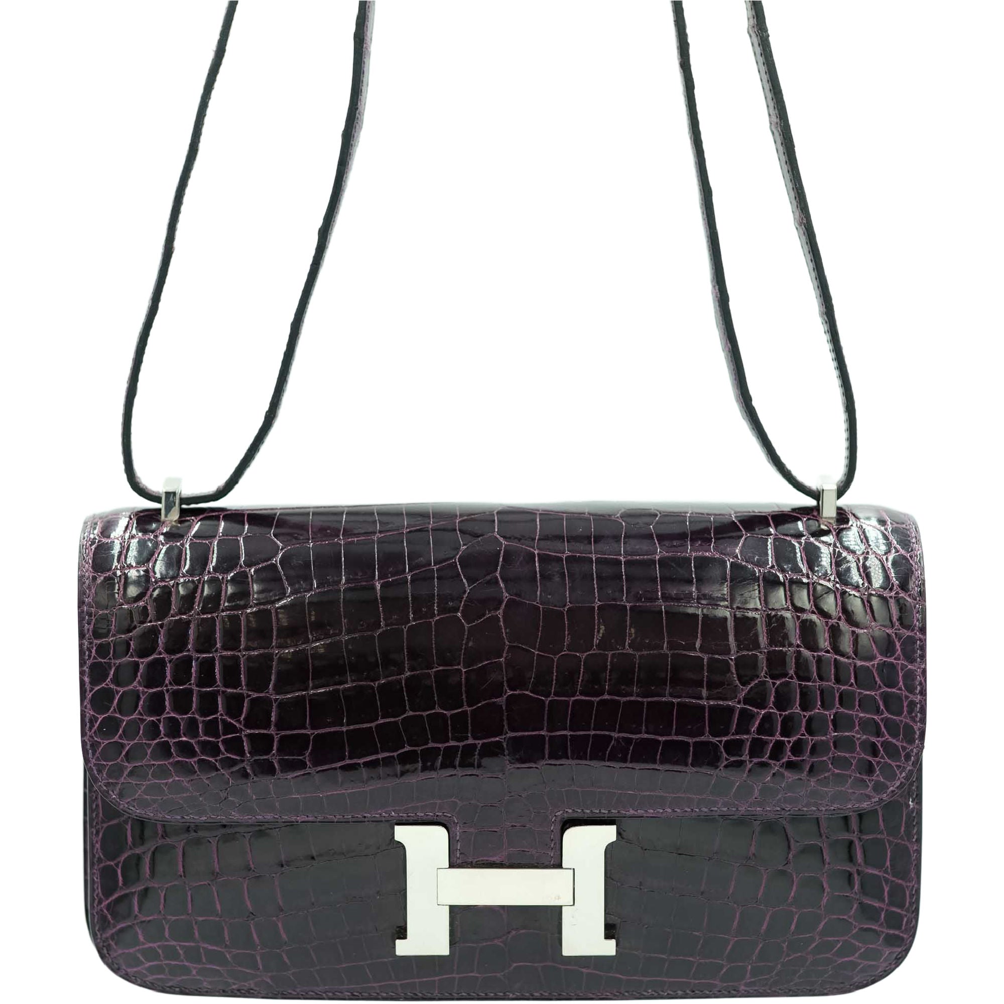 Hermès Constance Elan 25 Amethyst Shiny Niloticus Crocodile Palladium Hardware、mySite、garminoutage.com