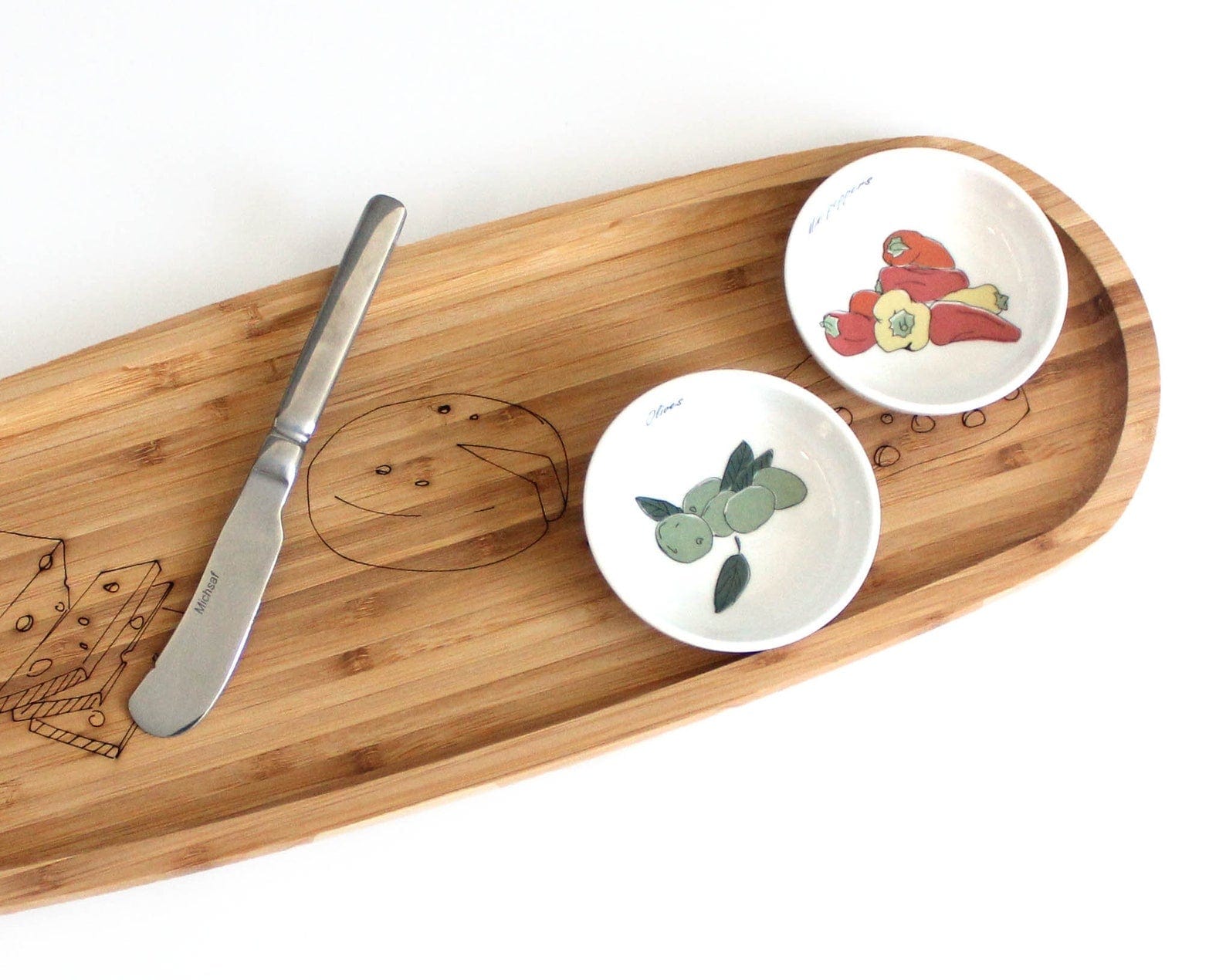 Modern Bamboo and Ceramic Cheese Tray、mySite、topwebapps