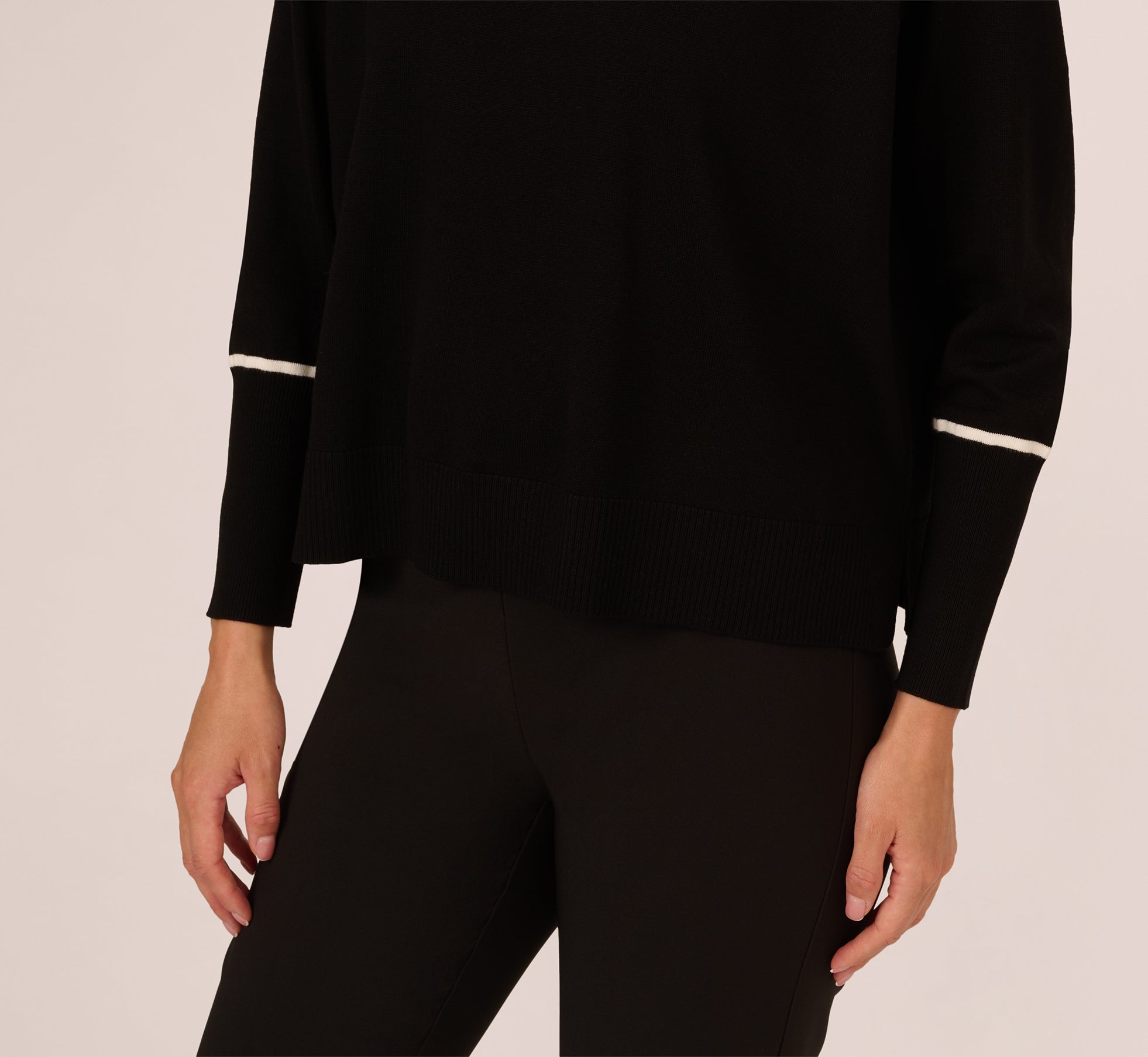 Boat Neck Slouchy Dolman Sleeve Raglan Sweater In Black Ivory、mySite、solidvoid