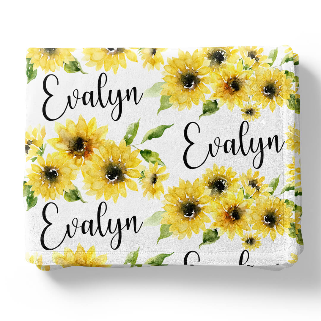  Savannah's Sunflowers Personalized Toddler Blanket、mySite、layawaytickets