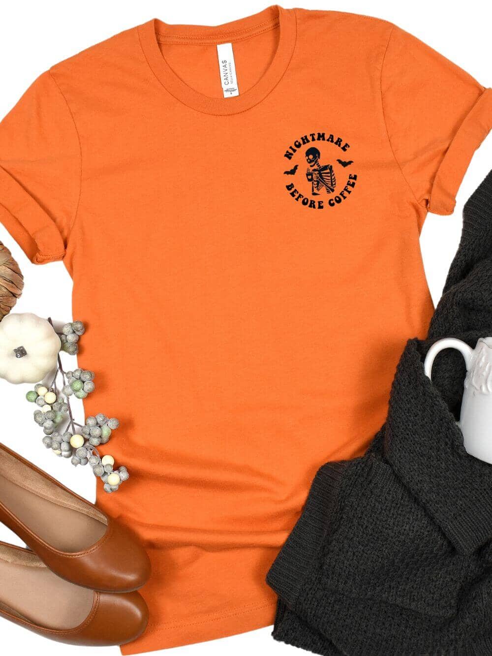 Nightmare Before Coffee Embroidered Unisex T-Shirt、mySite、camillekostekn