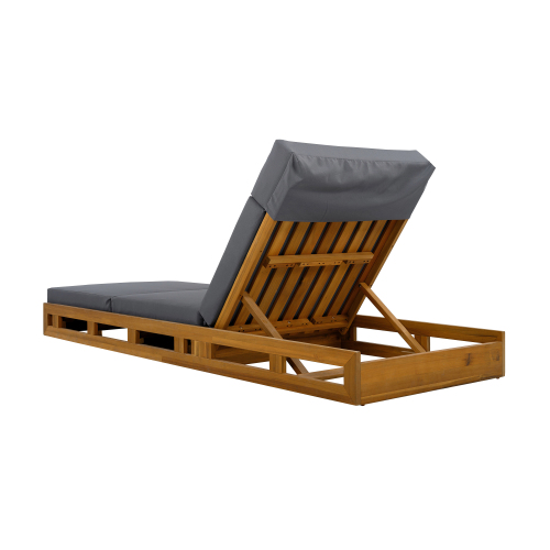 LOUNGE CHAISE SET, ACACIA WOOD WITH WATER-RESISTANT LOUNGE CUSHIONS (CREAM & 4 INCH THICK) - MATCHING DARK GREY VERSION AVAILABLE、、eastwooduniform