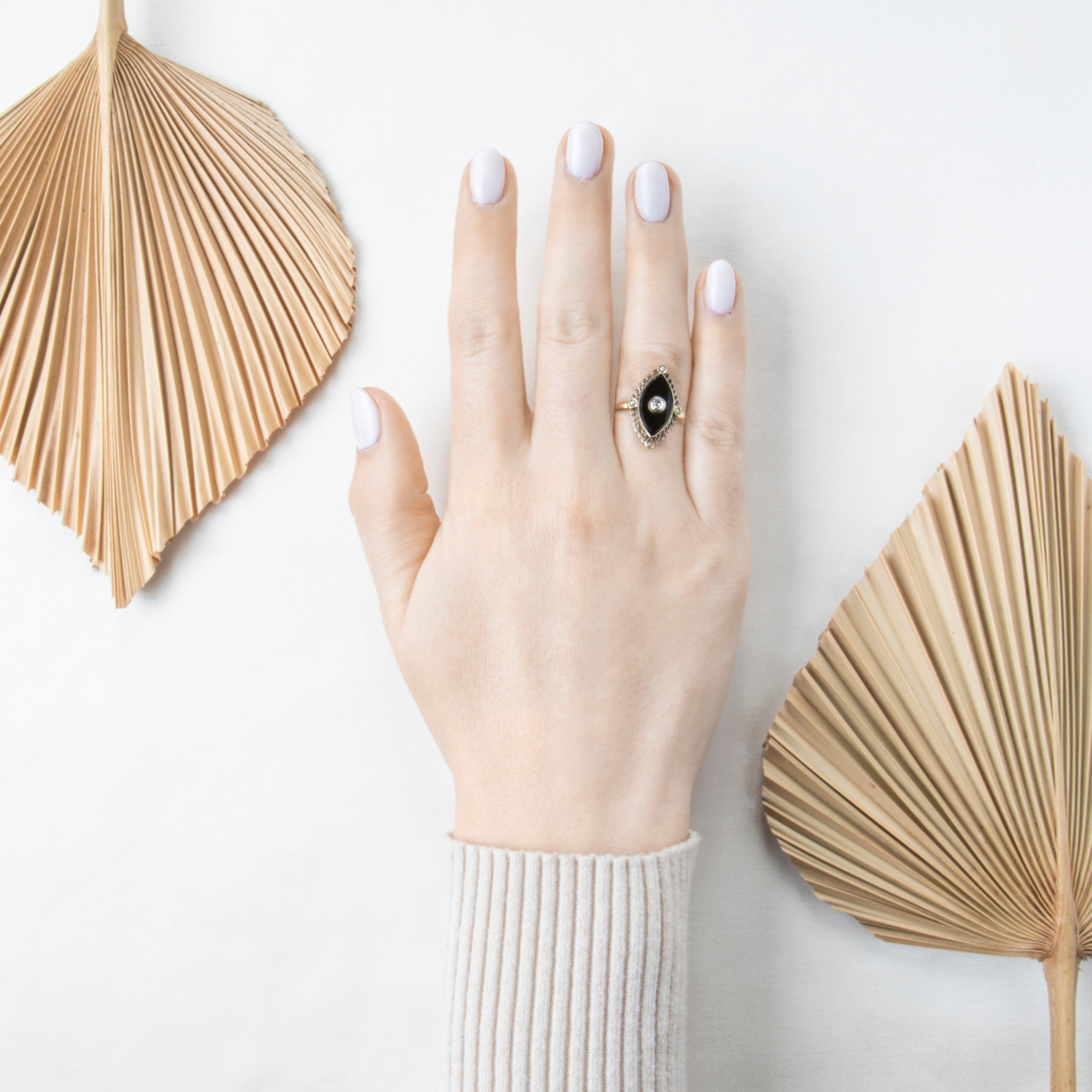 Antique 14k Yellow Gold Onyx Diamond Pearl Art Deco Ring 2.25、mySite、hinf8tx79