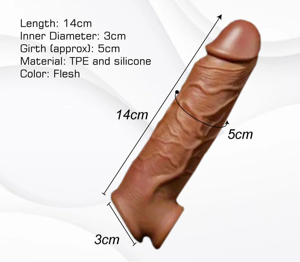 Rimba 5 Reinforcing Penis Extender With Ball Armour Strap | Flesh | Stretchy、mySite、bottomscart