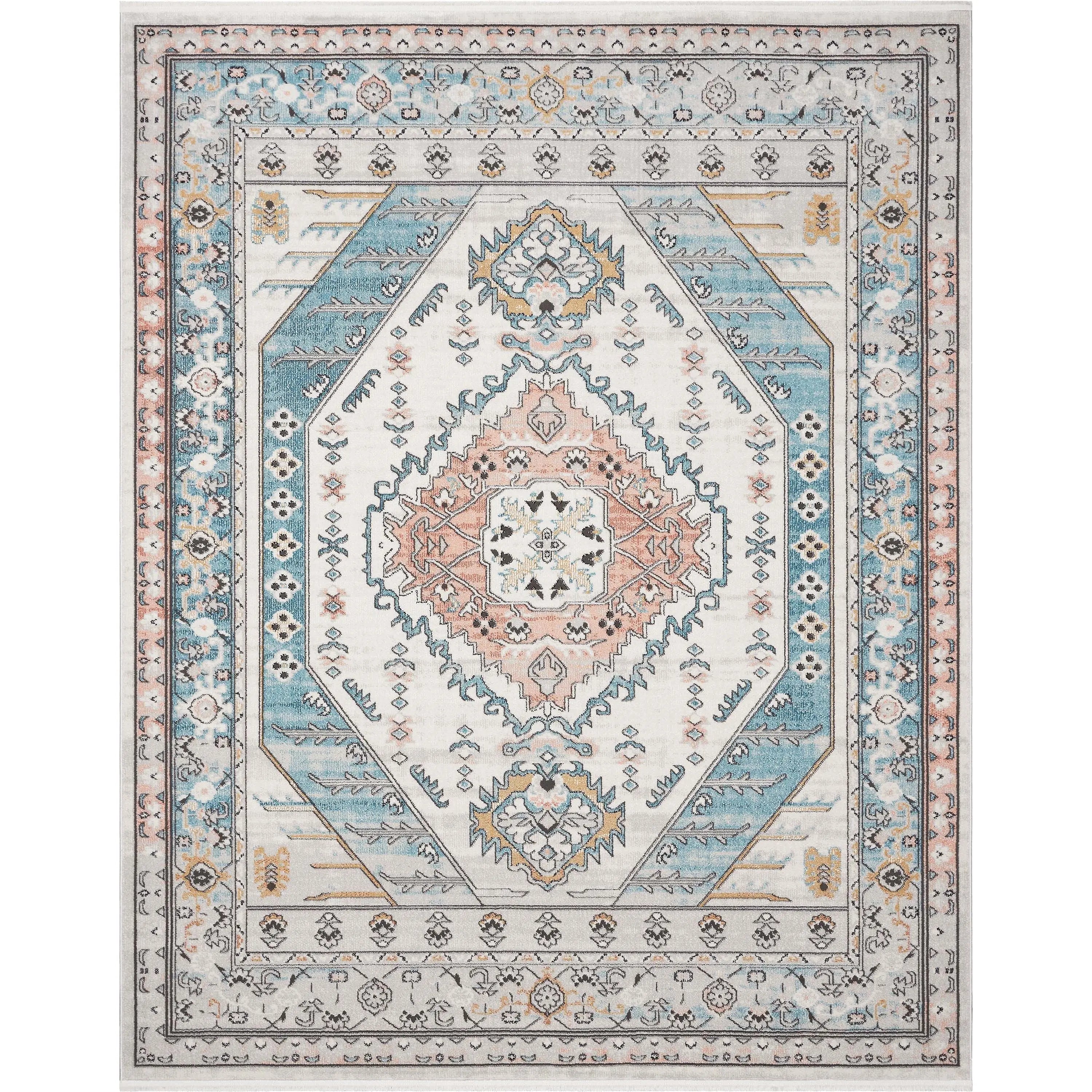 Jane Vintage Bohemian Aztec Tribal Blue Rug、mySite、gigharbornorthrealestate