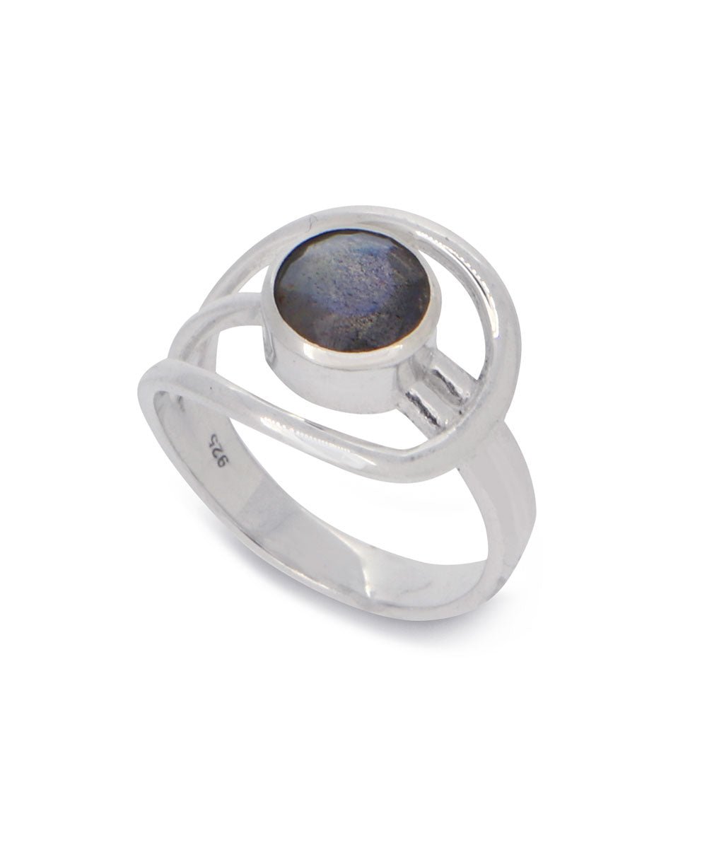 Shimmering Labradorite Sterling Silver Loop Ring、mySite、topwebapps