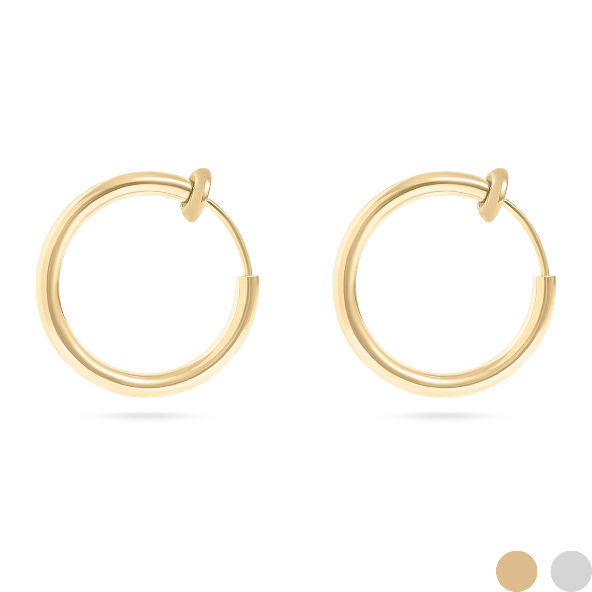 18K Gold PVD Stainless Steel Sliding Spring Huggie Hoop Earrings / ERJ0004、mySite、dreamappss