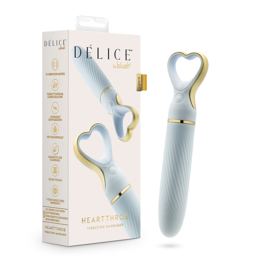 Delice™ By Blush® | Heartthrob Silicone Bullet Vibrator With Heart-Shaped Handle – Something Blue、mySite、bottomscart