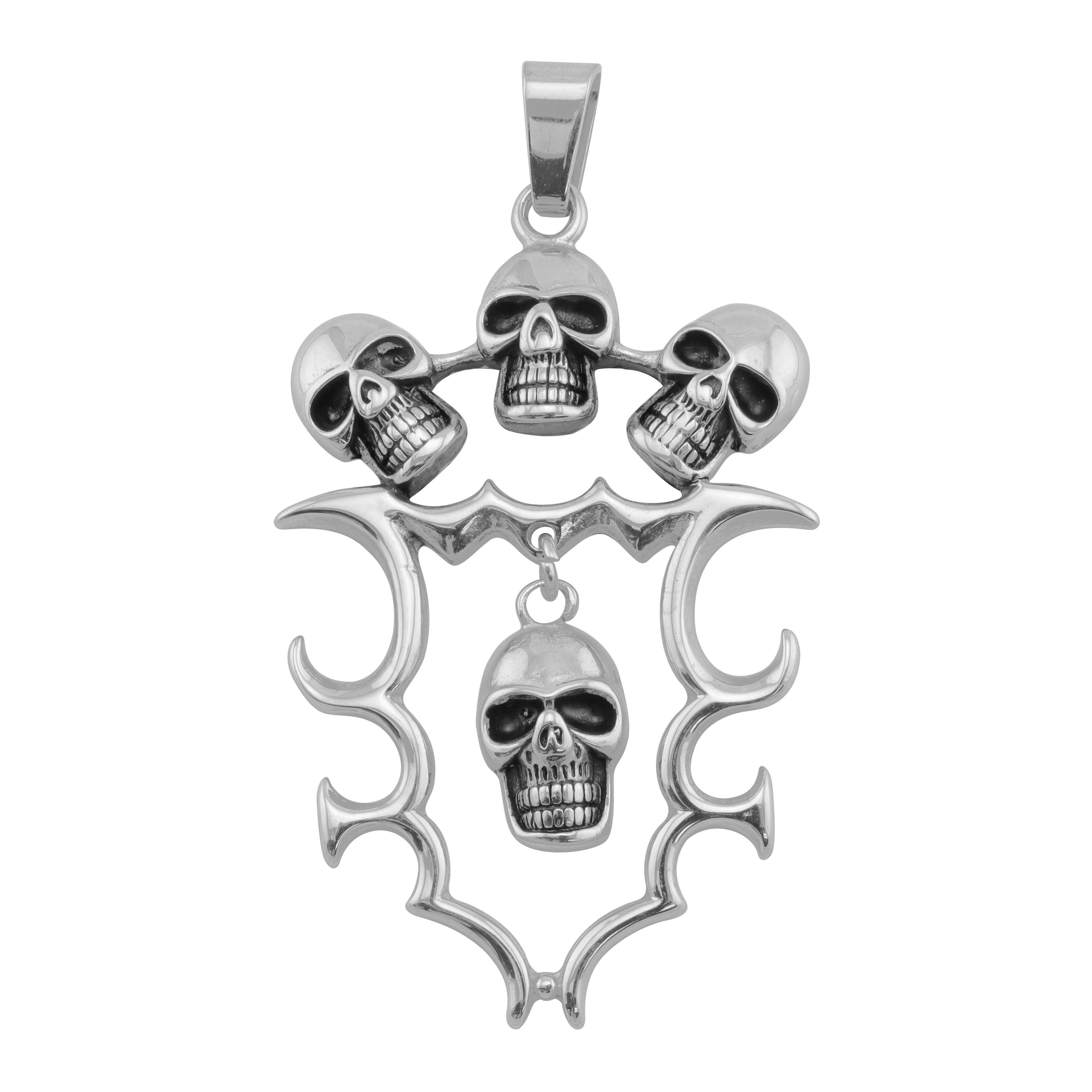 Stainless Steel Tribal Multi Skull Pendant / PDC242、mySite、dreamappss