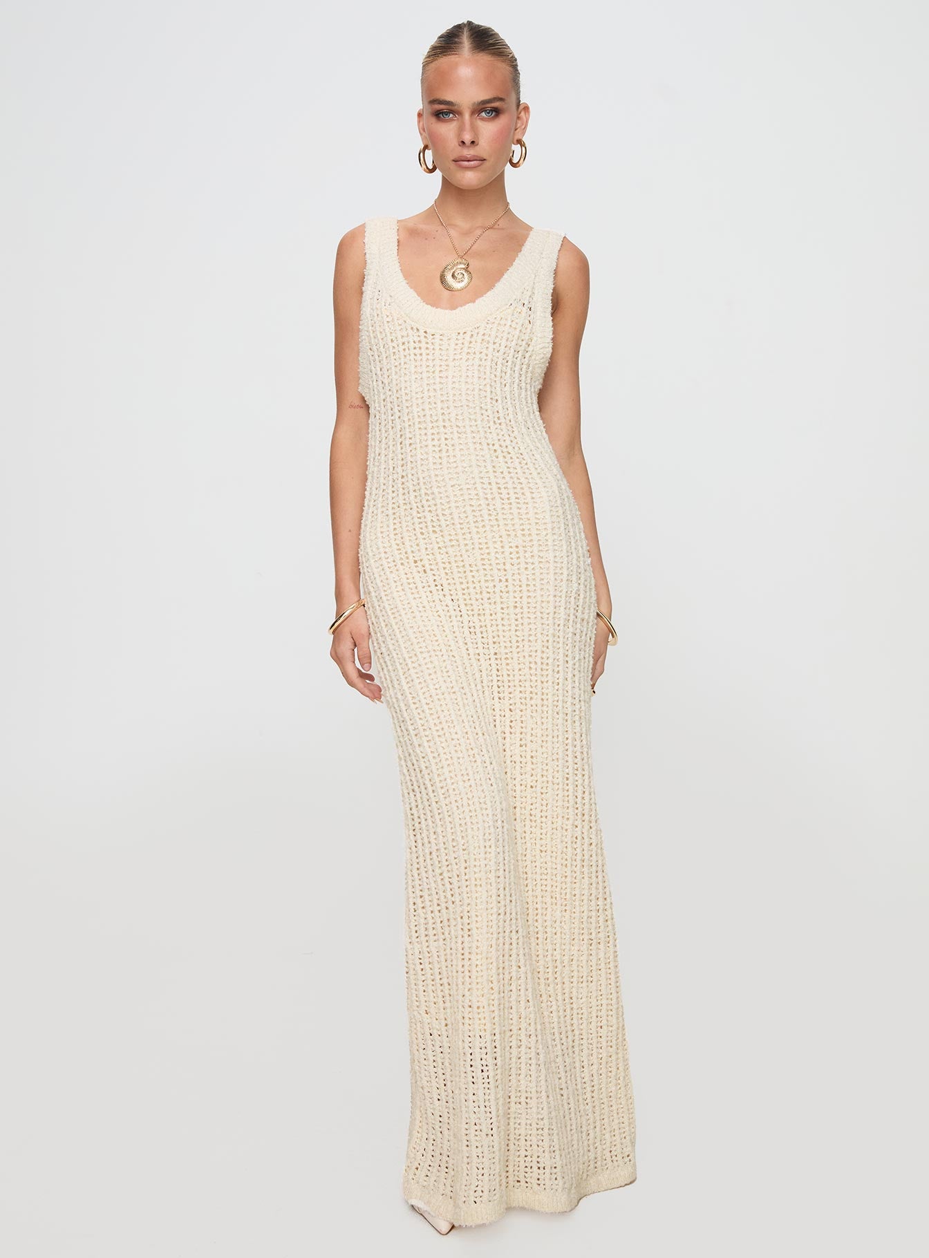 Andiamo Maxi Dress Cream、mySite、solidvoid