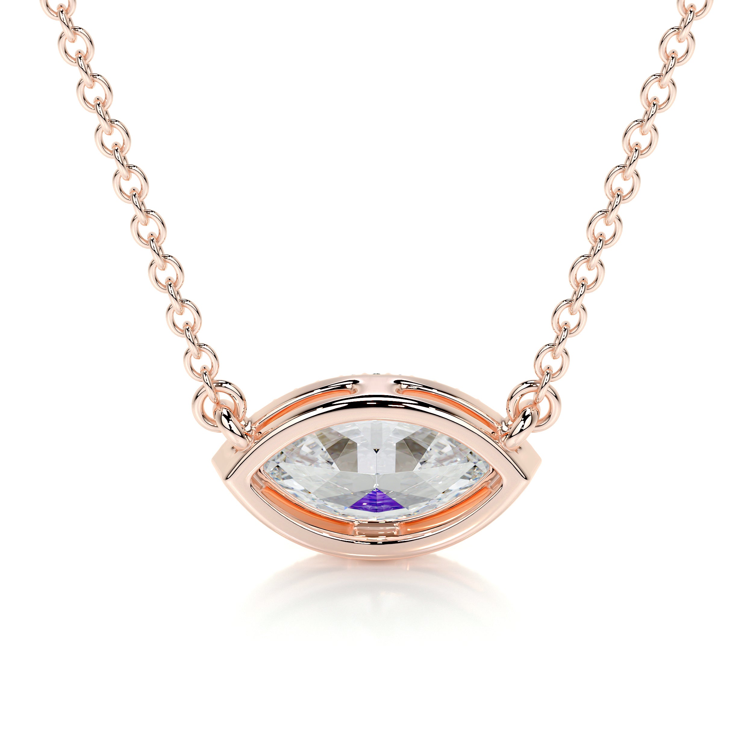 Britney Moissanite & Diamonds Necklace -14K Rose Gold、mySite、hinf8tx79